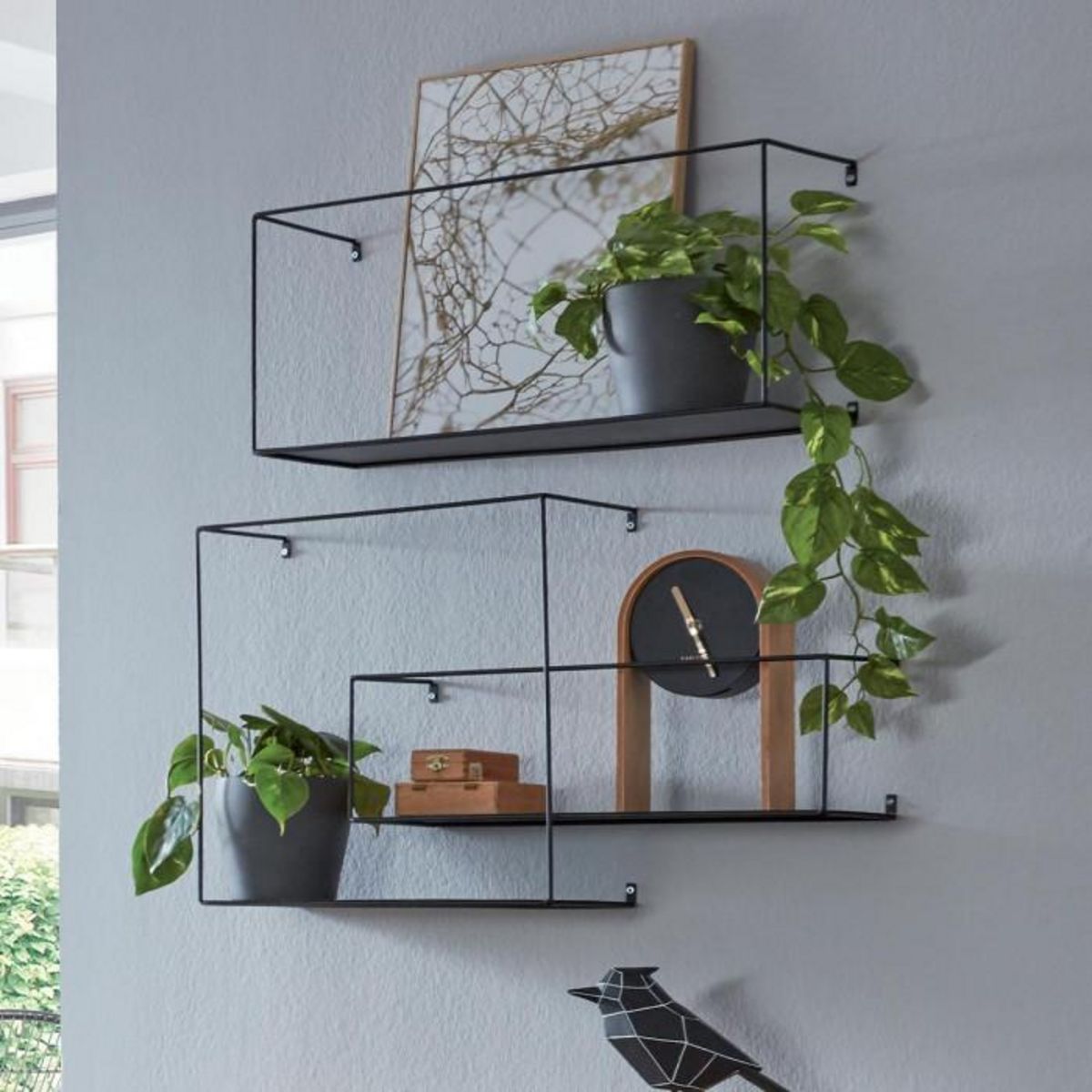 Paris Prix Lot de 3 Étagères Murales Déco  Chiba  55cm Noir