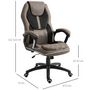 Voir la diapositive 3 : HOMCOM HOMCOM Fauteuil de bureau manager massant hauteur réglable pivotant 360° polyester PU gris brun surpiqûre orange
