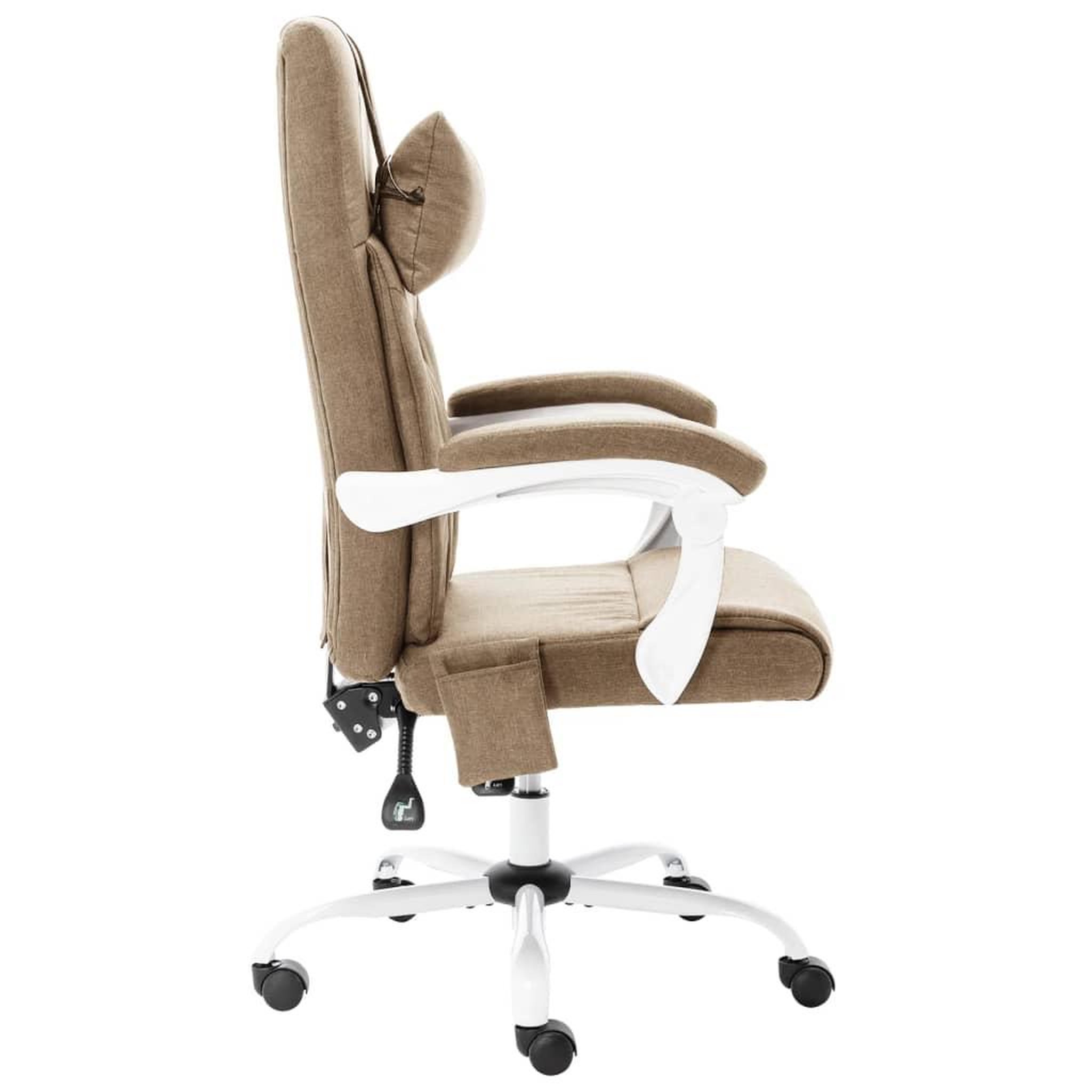 Voir la diapositive 3 : VIDAXL Chaise de bureau de massage Taupe Tissu