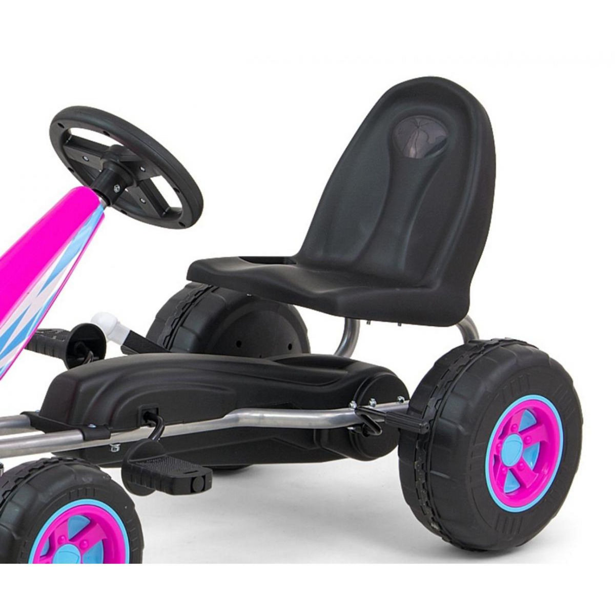 MILLY MALLY Kart à Pédales VIPER - Rose - Le Kart Sportif Idéal pour les Petits Pilotes