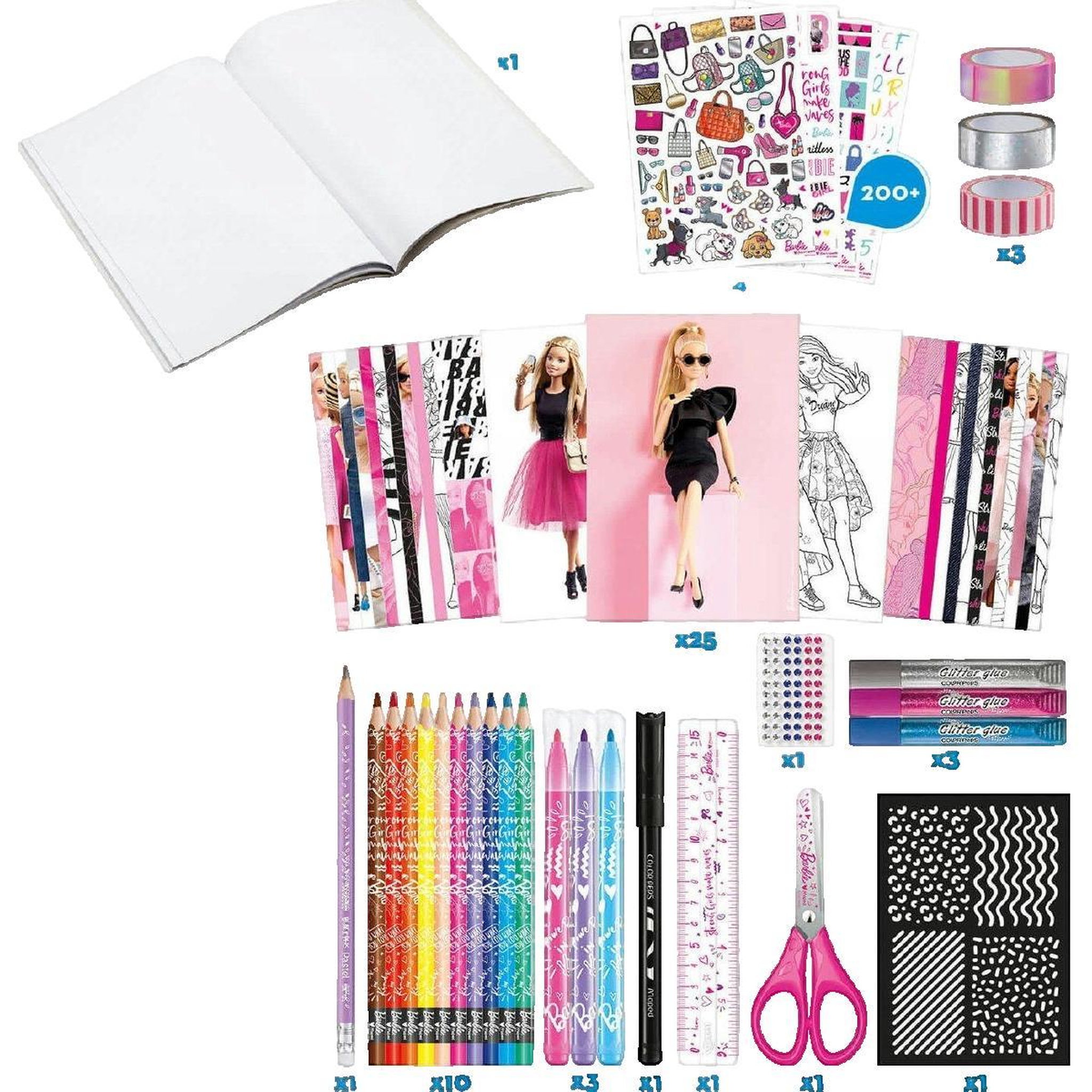 Voir la diapositive 3 : MAPED Coffret Scrapbooking Maped Barbie coloré