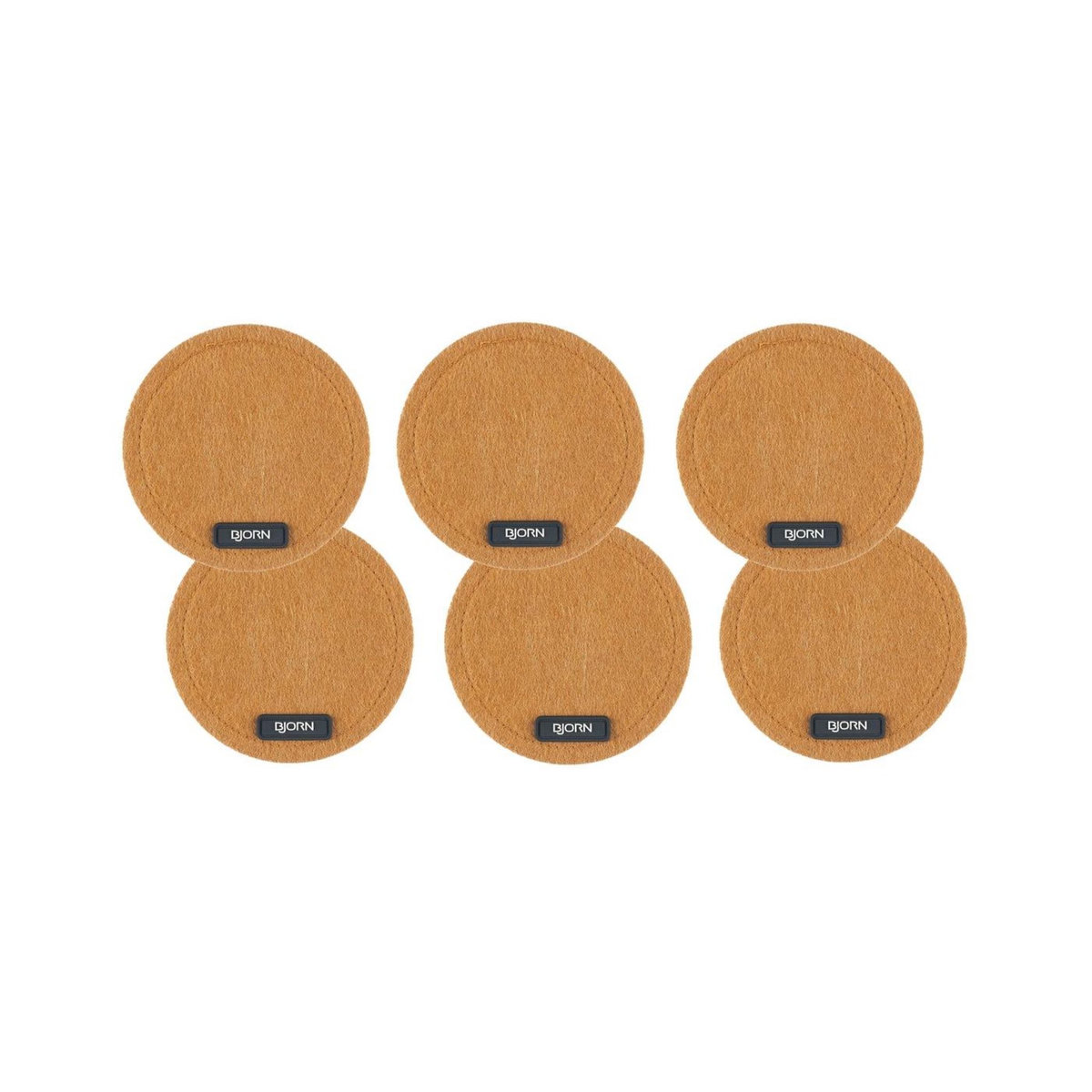 BJORN Sous-verre rond - 6 pièces - Feutre recyclé marron
