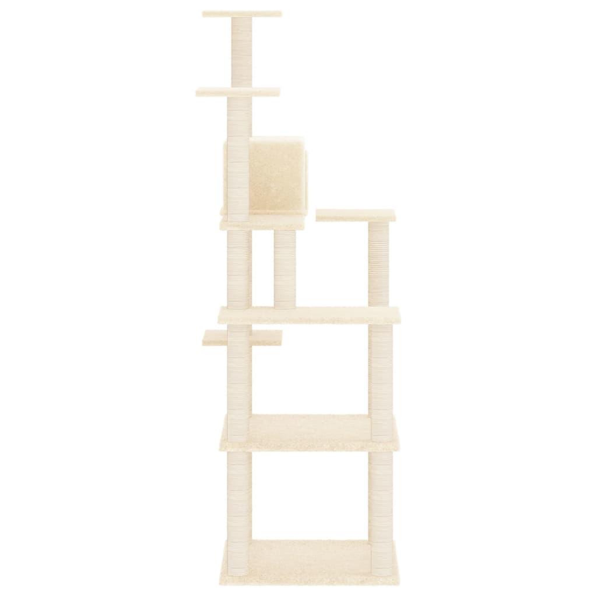 Voir la diapositive 4 : VIDAXL Arbre a chat avec griffoirs en sisal Creme 153 cm