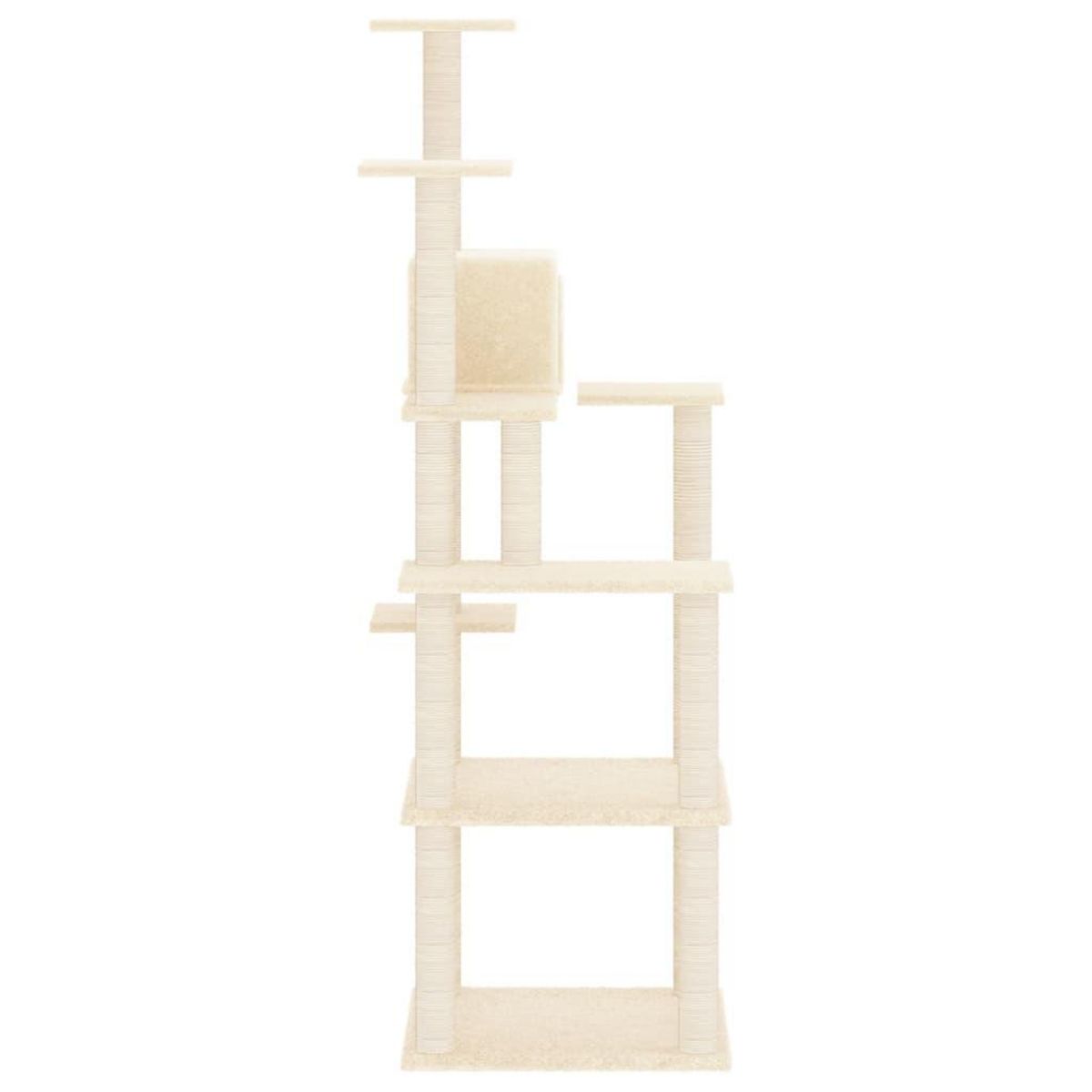 VIDAXL Arbre a chat avec griffoirs en sisal Creme 153 cm