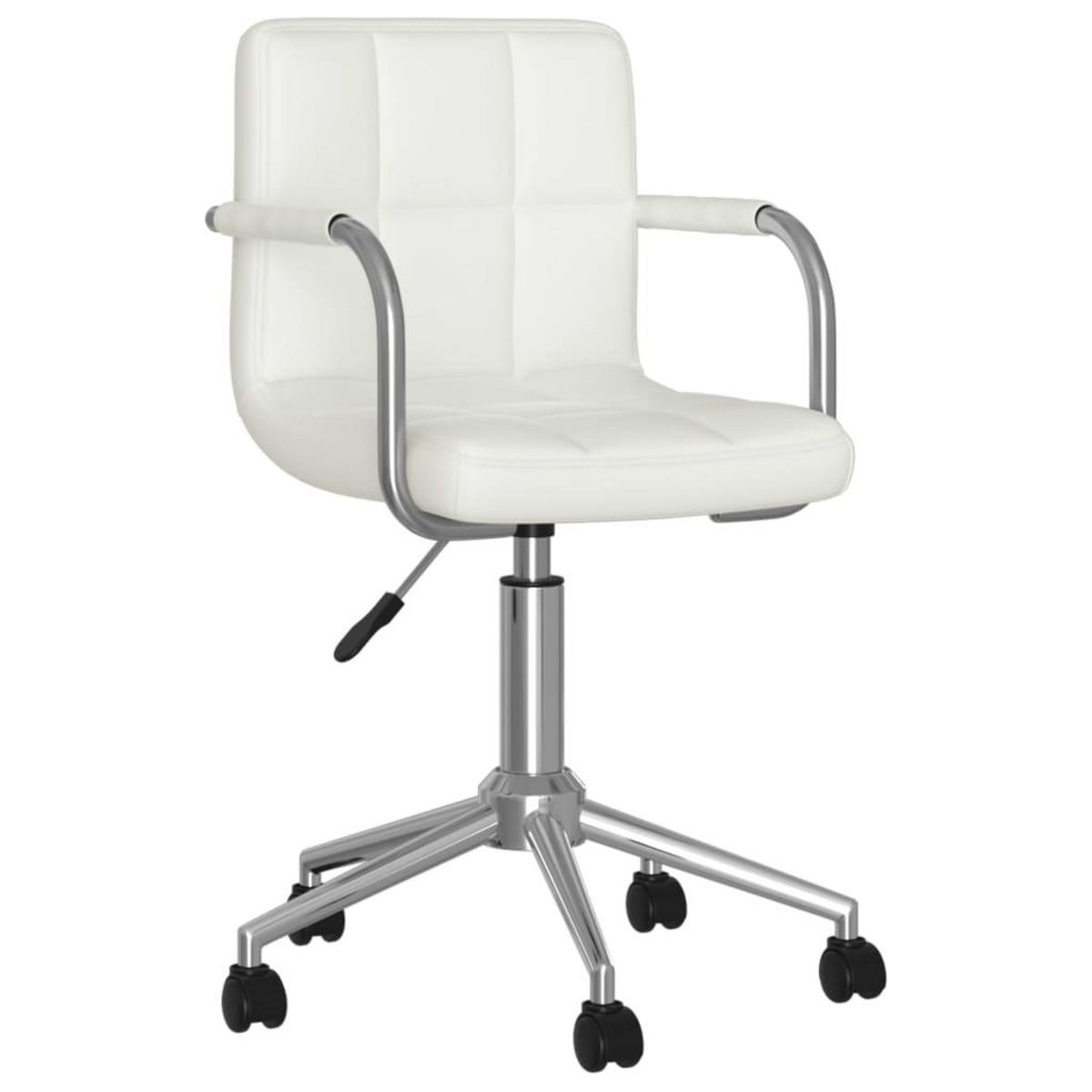 VIDAXL Chaise de bureau pivotante Blanc Similicuir