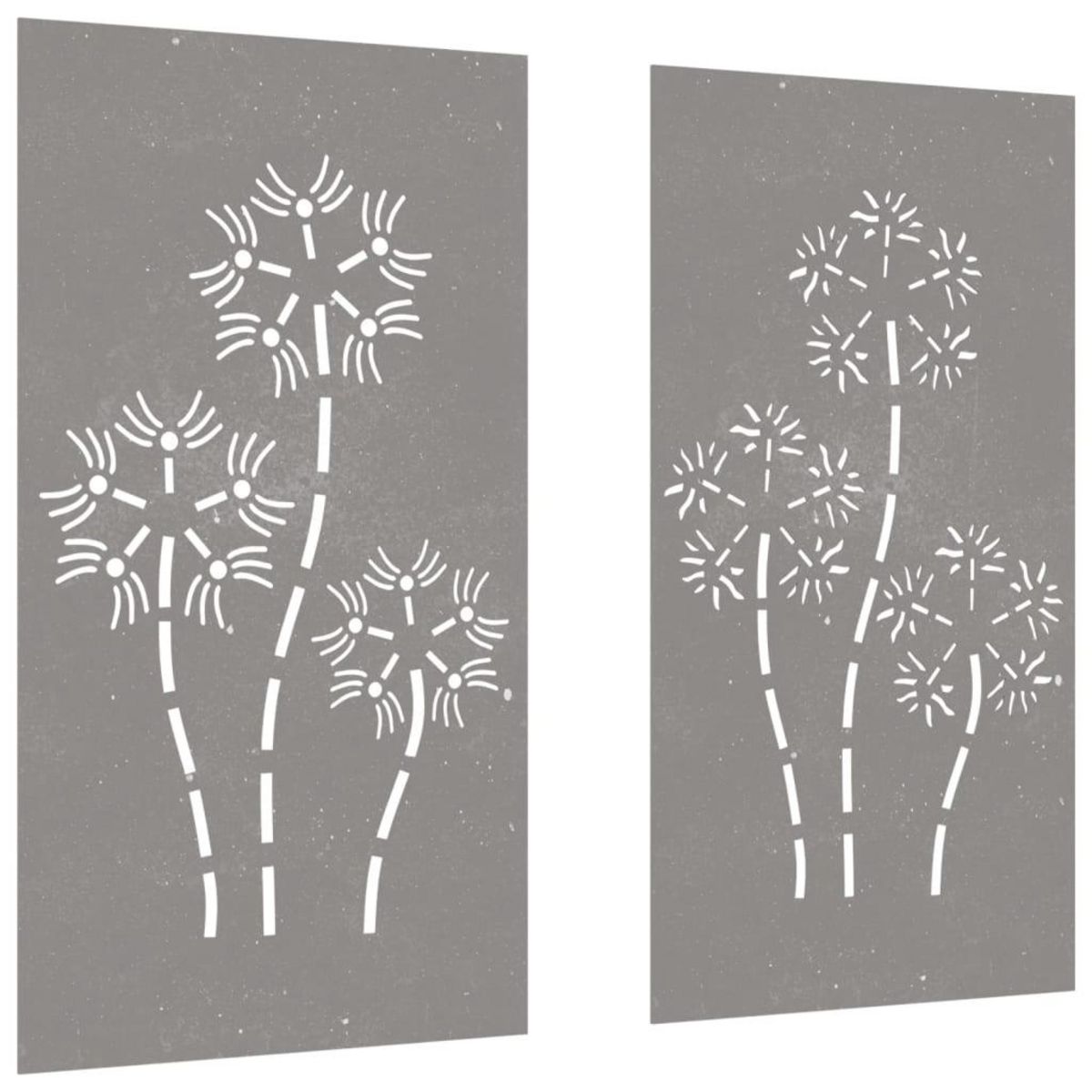 VIDAXL Decorations murales de jardin 2pcs 105x55 cm design de fleur