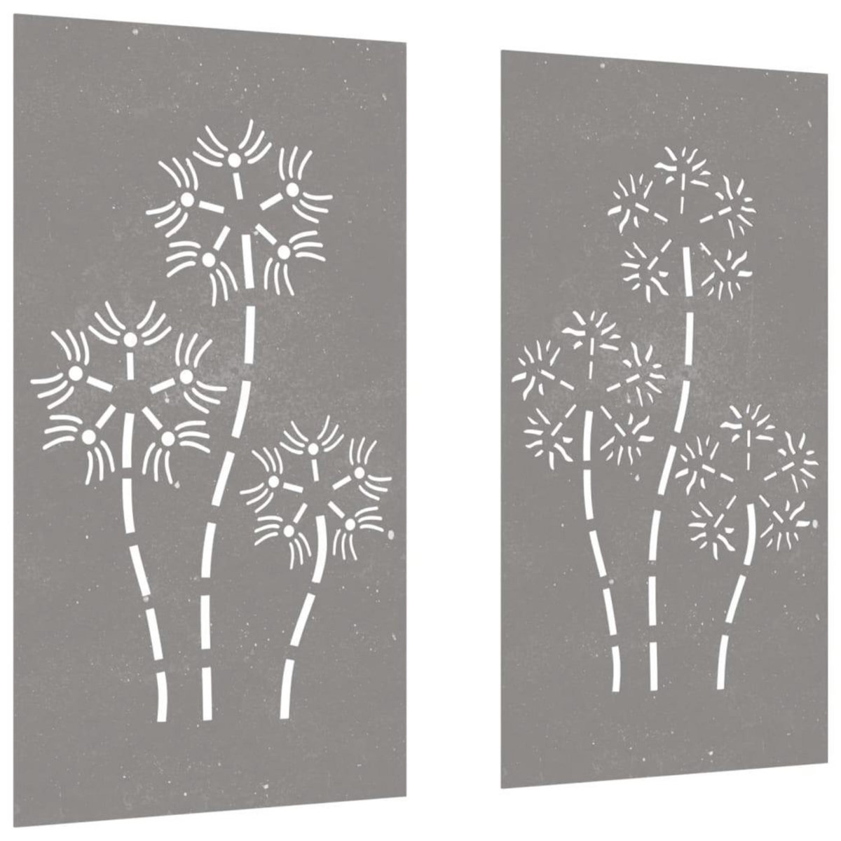 VIDAXL Decorations murales de jardin 2pcs 105x55 cm design de fleur