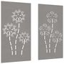 Voir la diapositive 3 : VIDAXL Decorations murales de jardin 2pcs 105x55 cm design de fleur