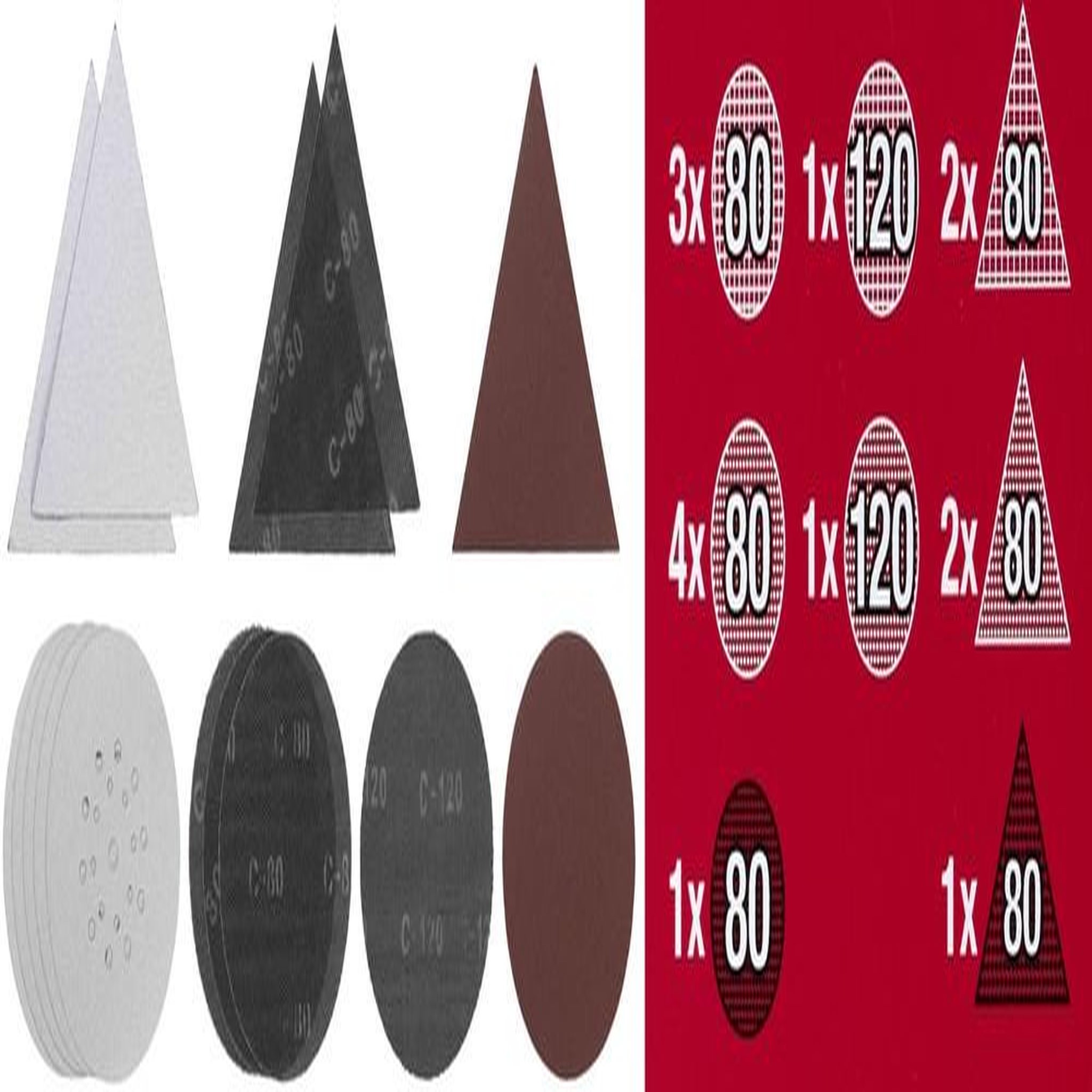 KWB Jeu de 15 abrasifs pour ponceuse girafe 225 mm (Grain 80 et 120)