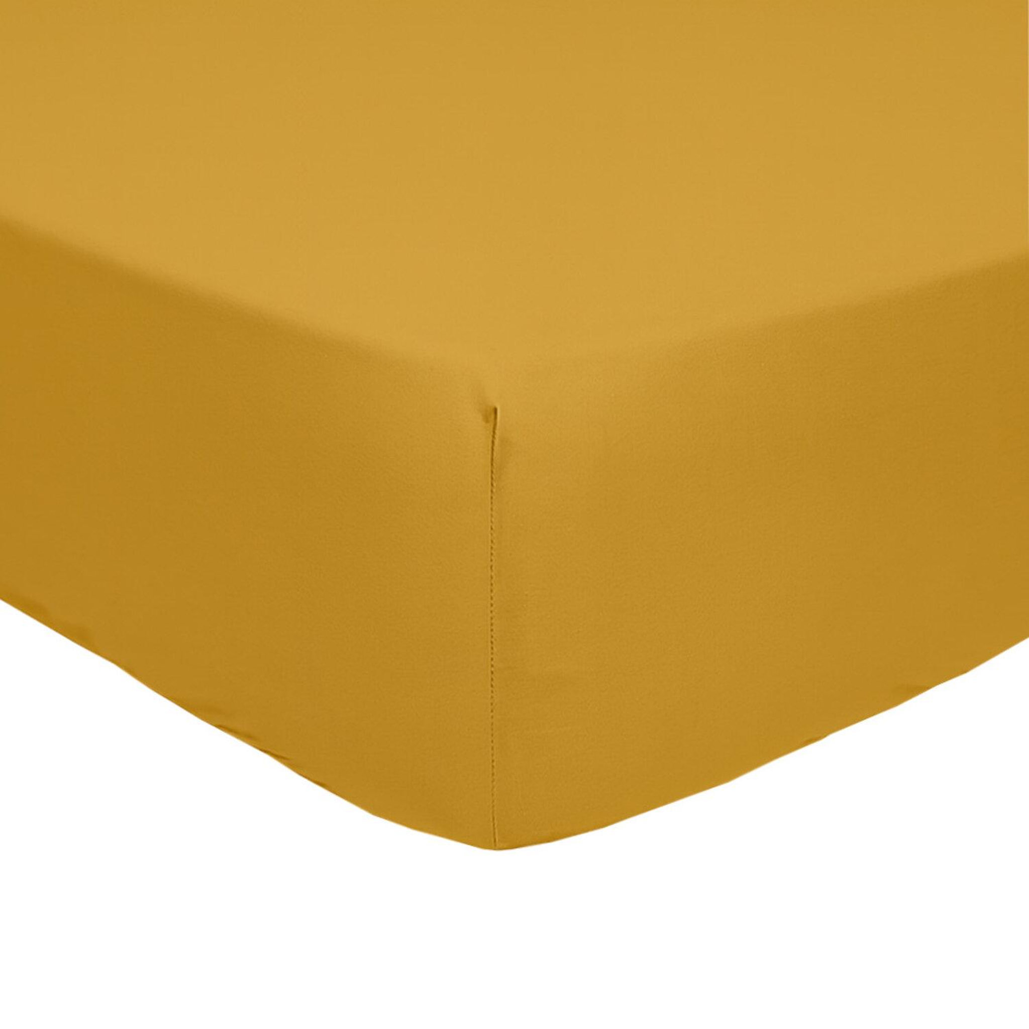 Home collection Drap housse, bonnet 30cm 100% percale de coton 80fils. Coloris disponibles : Bleu, Orange, Jaune, Noir, Vert