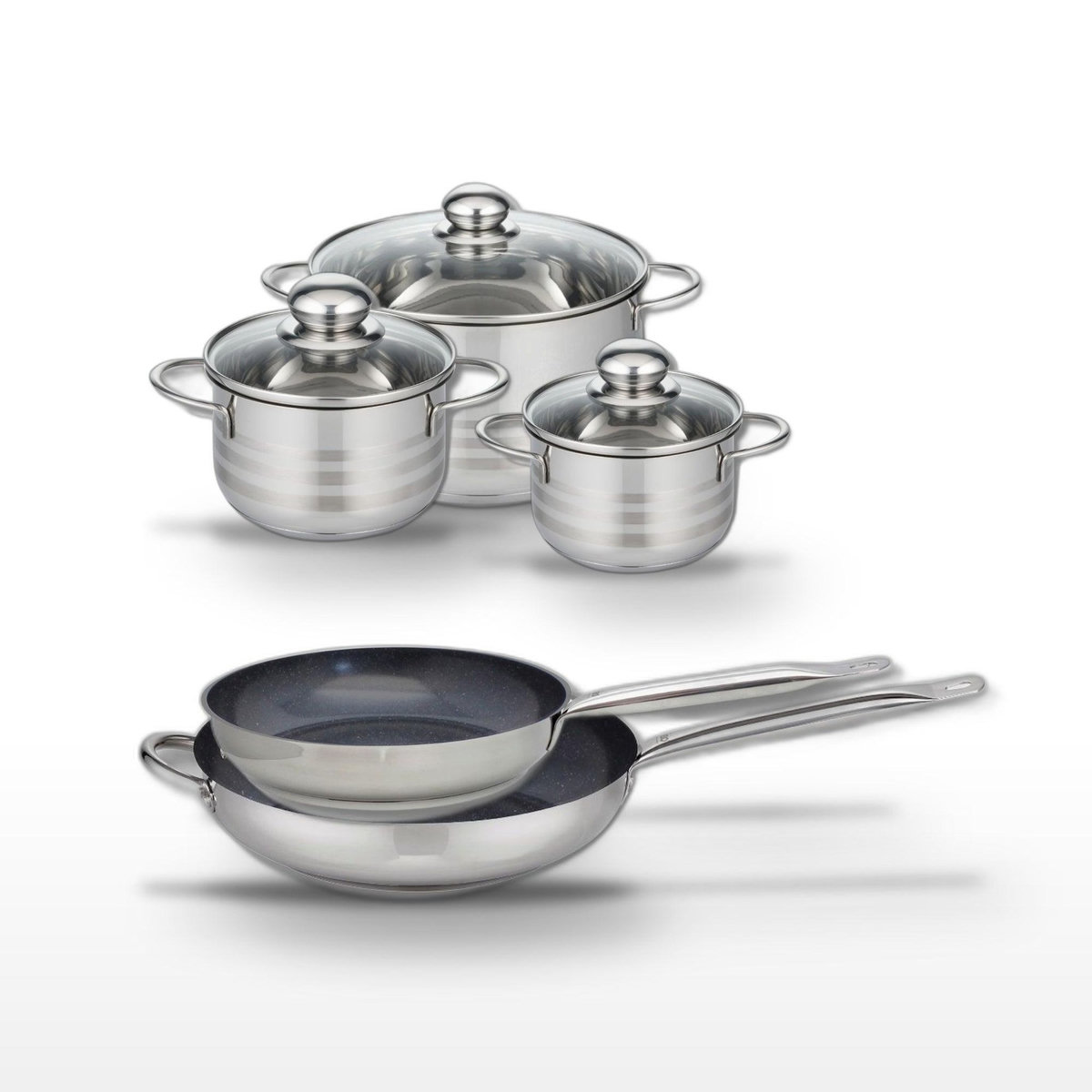 ELO Lot 2 Poêles 28/32cm et 3 Faitouts 14/16/20cm Elo Profi Therm Platinum