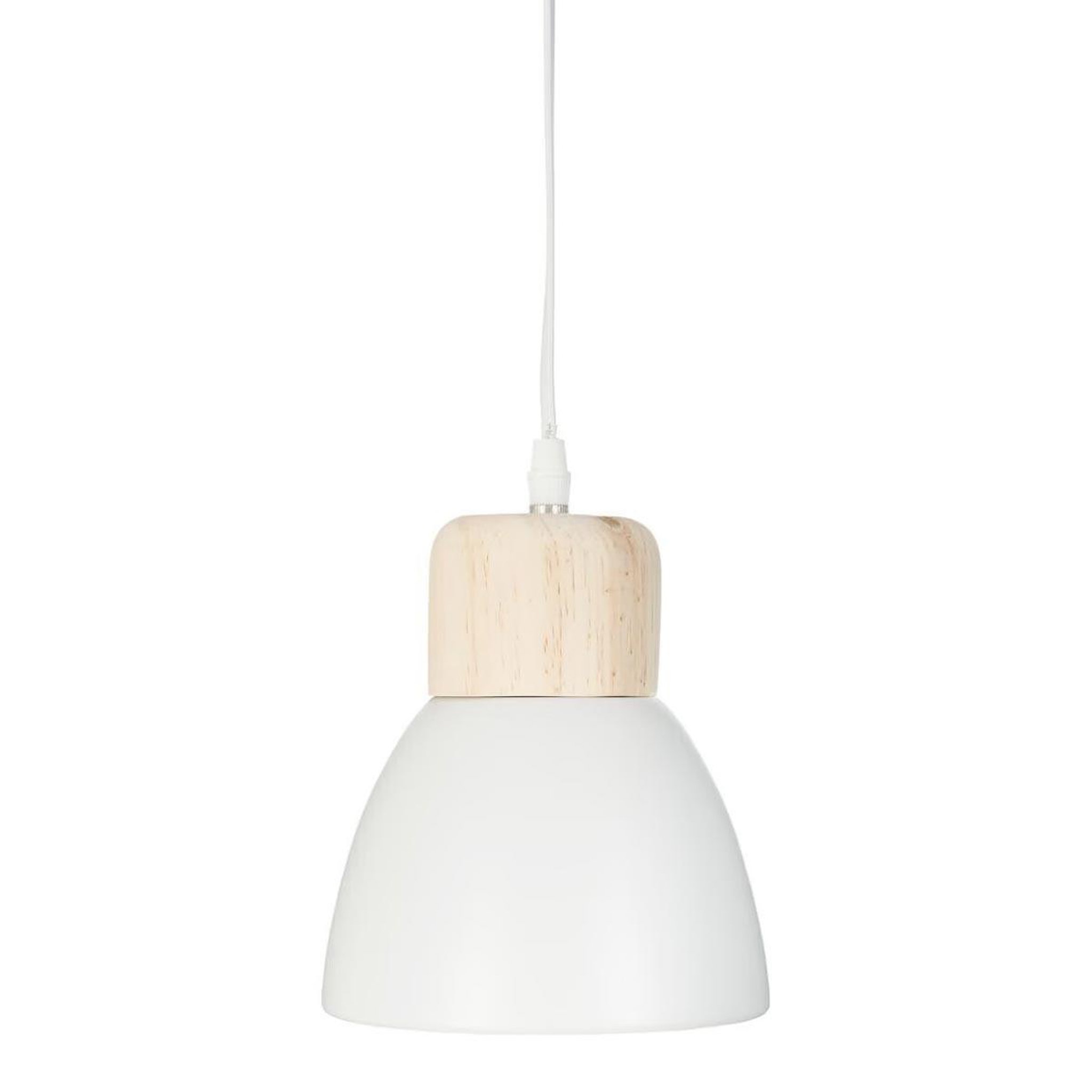 Voir la diapositive 1 : ATMOSPHERA Lampe suspension métal  cloche  19cm blanc