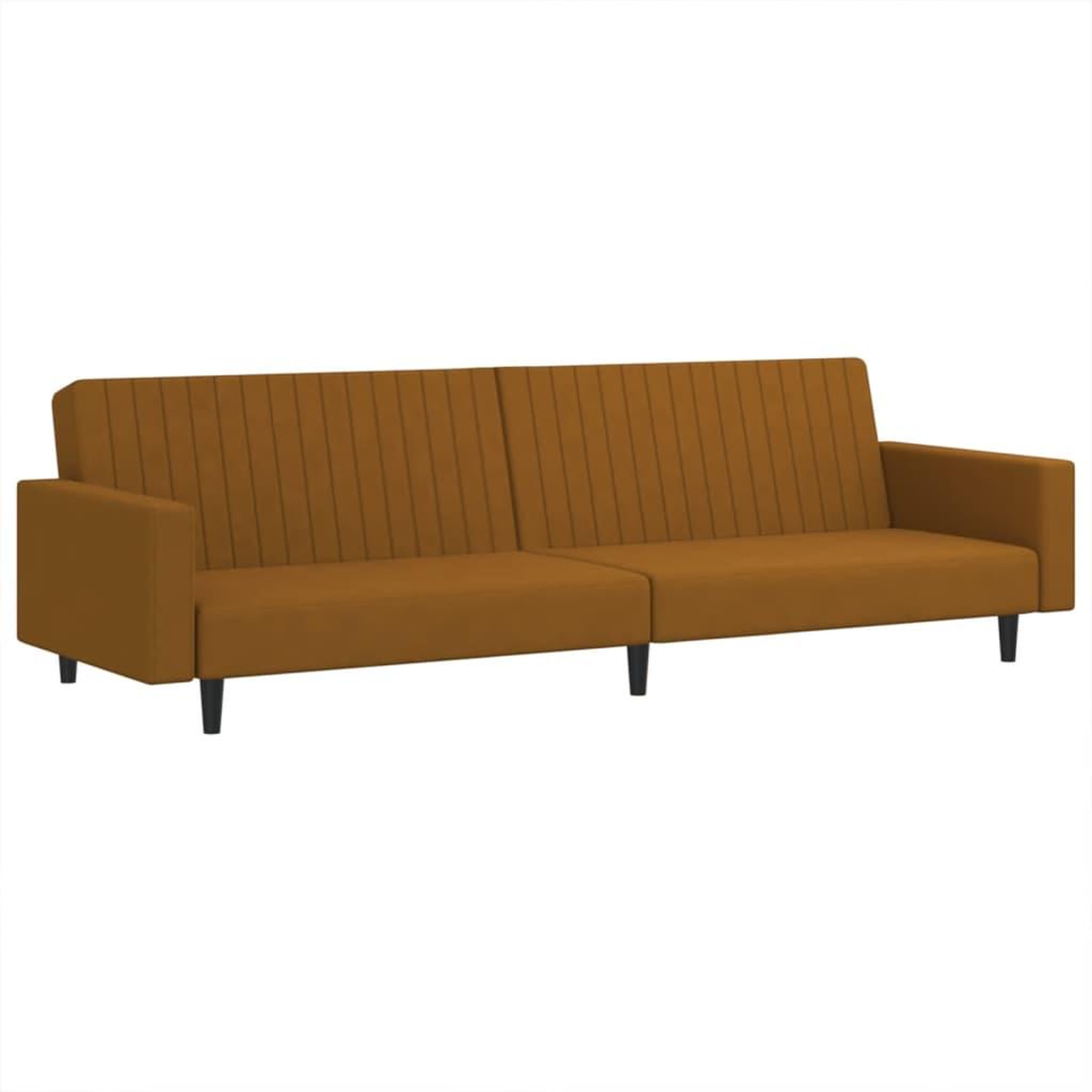 Voir la diapositive 2 : VIDAXL Canape-lit a 2 places marron velours
