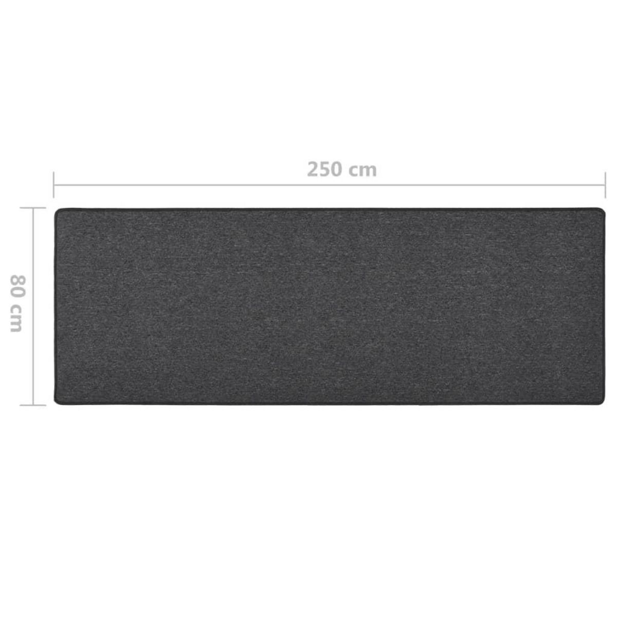 VIDAXL Tapis de couloir Anthracite 80x250 cm