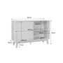 Voir la diapositive 4 : SWEEEK Petit buffet avec 1 porte coulissante et étagères. effet bois et détails cannage. buffet bas. 120cm