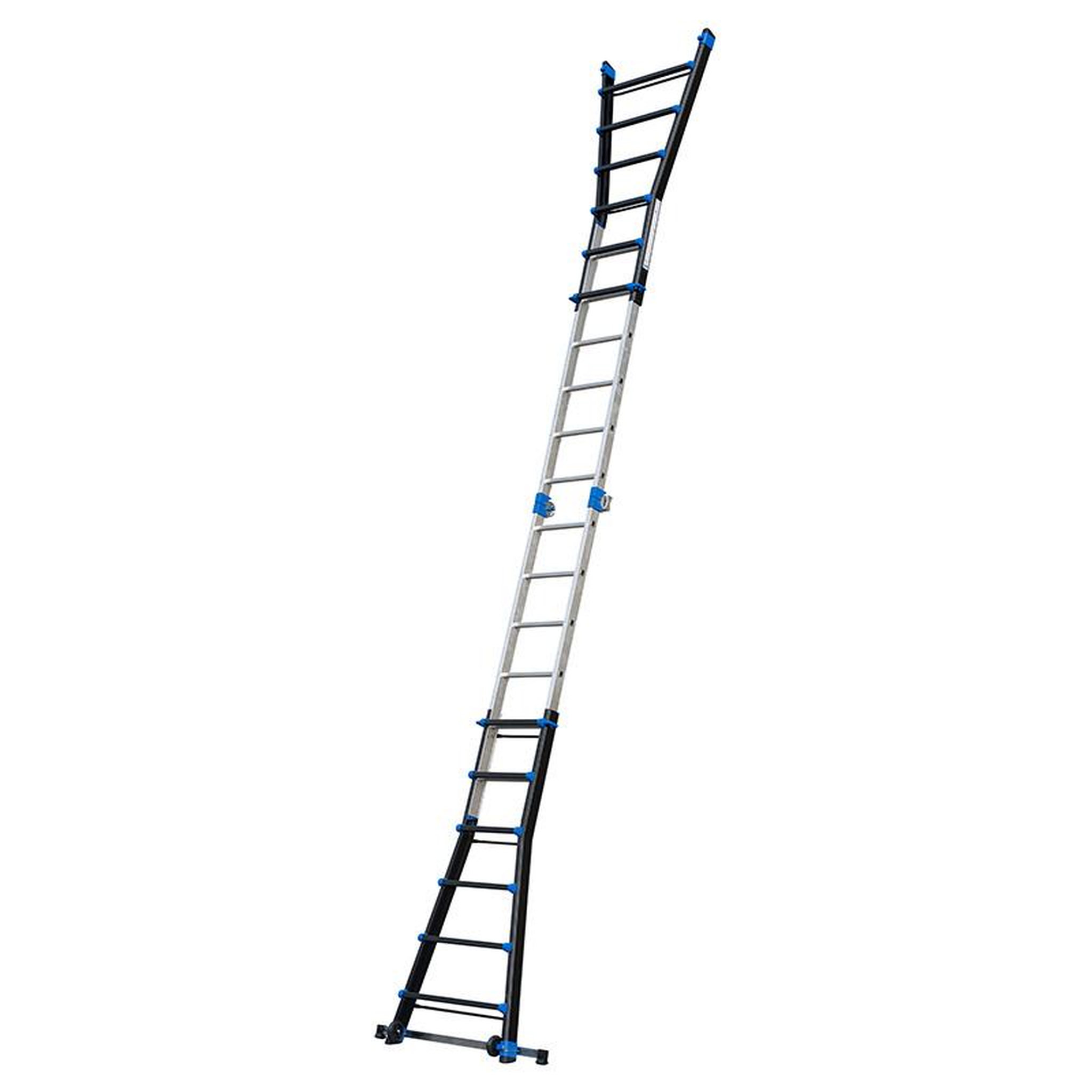 Voir la diapositive 2 : HAILO Echelle pliable multifonction télescopique 4x6 échelons 6,35m/7,15m Hailo ProfiLine
