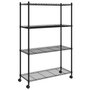 Voir la diapositive 2 : VIDAXL Etagere de rangement 4 niveaux et roues 90x35x137cm Noir 200 kg