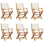 Voir la diapositive 2 : VIDAXL Chaises de jardin pliantes lot de 6 tissu et bois massif