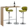 IDIMEX Table haute de bar RICARDO mange-debout comptoir piètement métal chromé, plateau en MDF décor chêne sonoma
