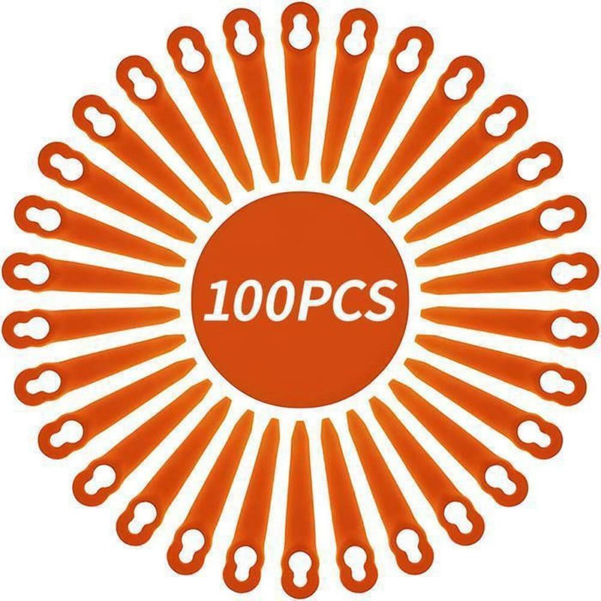 Pack de 100 lames de rechange nylon pour débroussailleuse/tondeuse sans fil compatible STIHL PolyCut 2-2, 3-2, FSA 45/57 et FSE 52