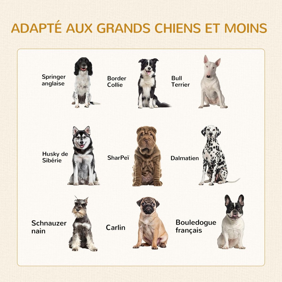 PAWHUT Cage pour chien sur pied style industriel - 2 portes verrouillables, coussin inclus - acier maillé noir panneaux aspect bois clair