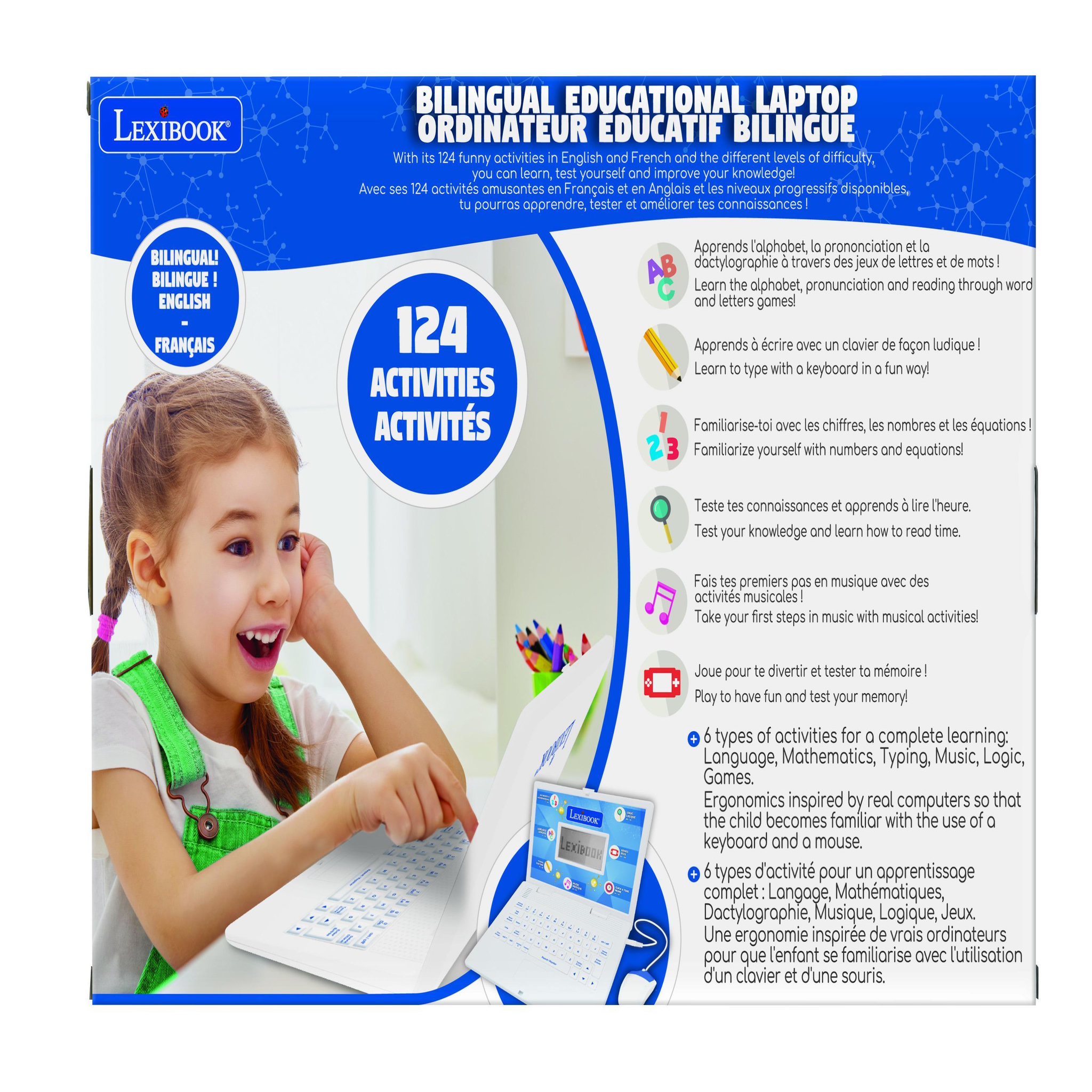Voir la diapositive 5 : Lexibook ordinateur portable éducatif Power Kid bilingue français et anglais
