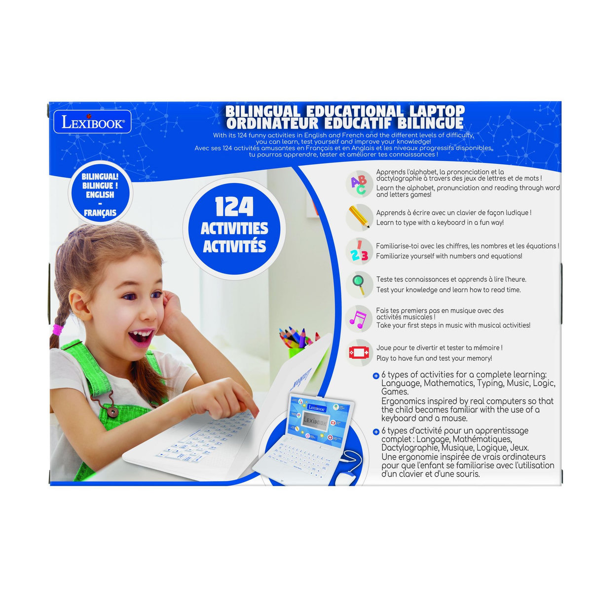 Lexibook ordinateur portable éducatif Power Kid bilingue français et anglais