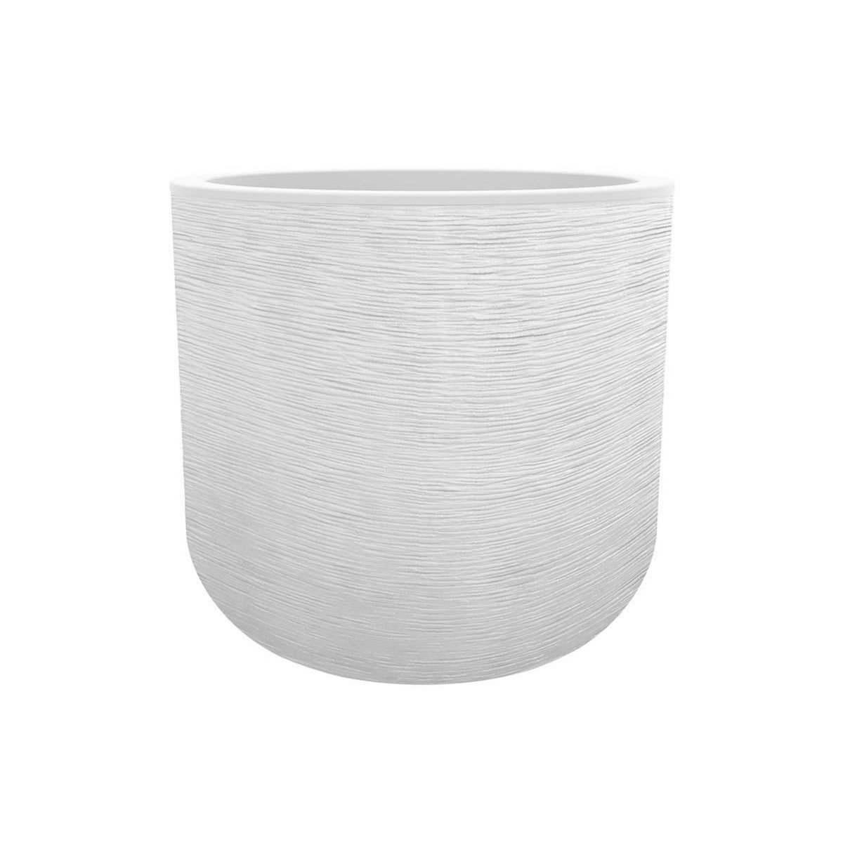 Eda Pot de fleurs rond en plastique Graphit Up blanc cérusé - Ø 50 cm - Eda