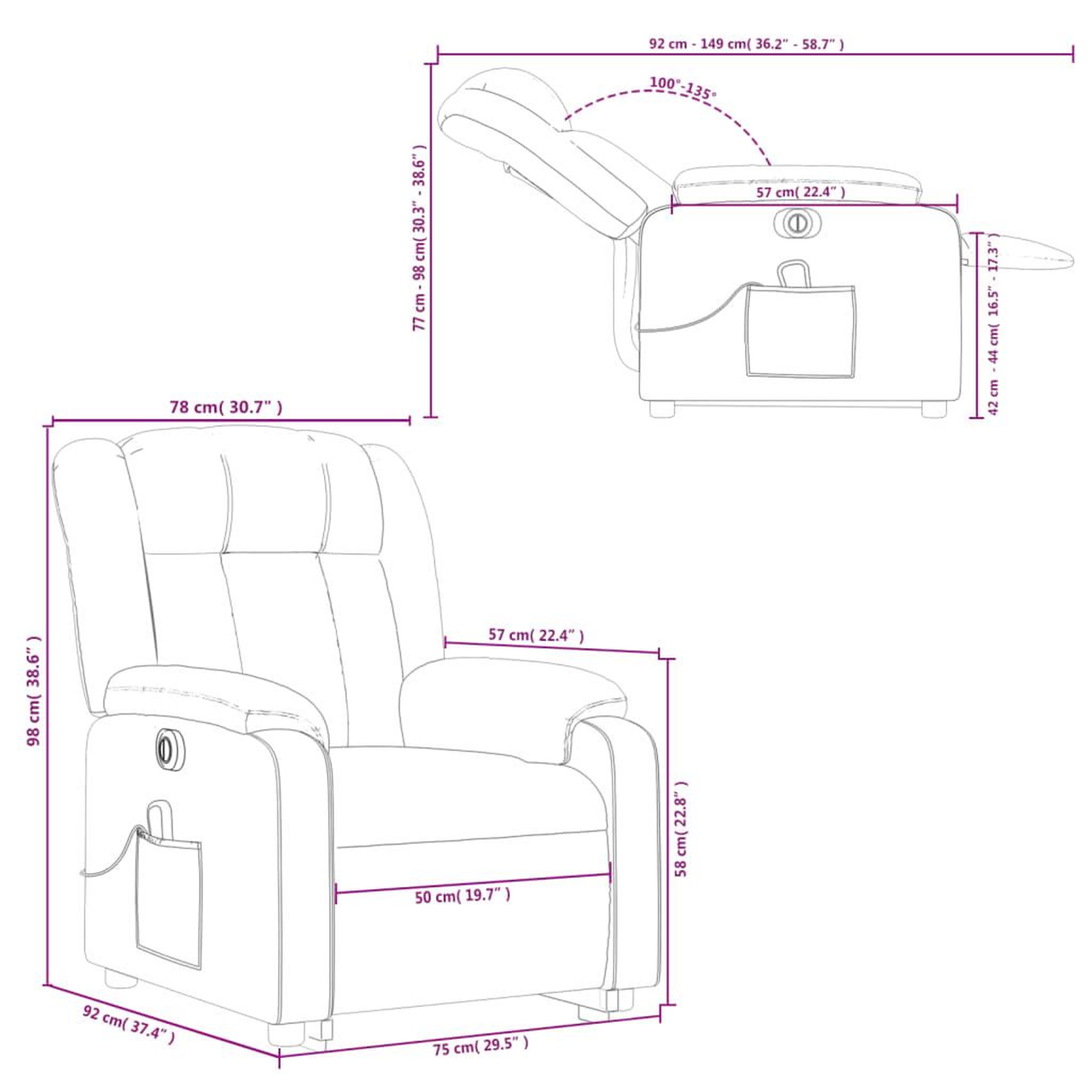 Voir la diapositive 6 : VIDAXL Fauteuil inclinable de massage electrique creme similicuir