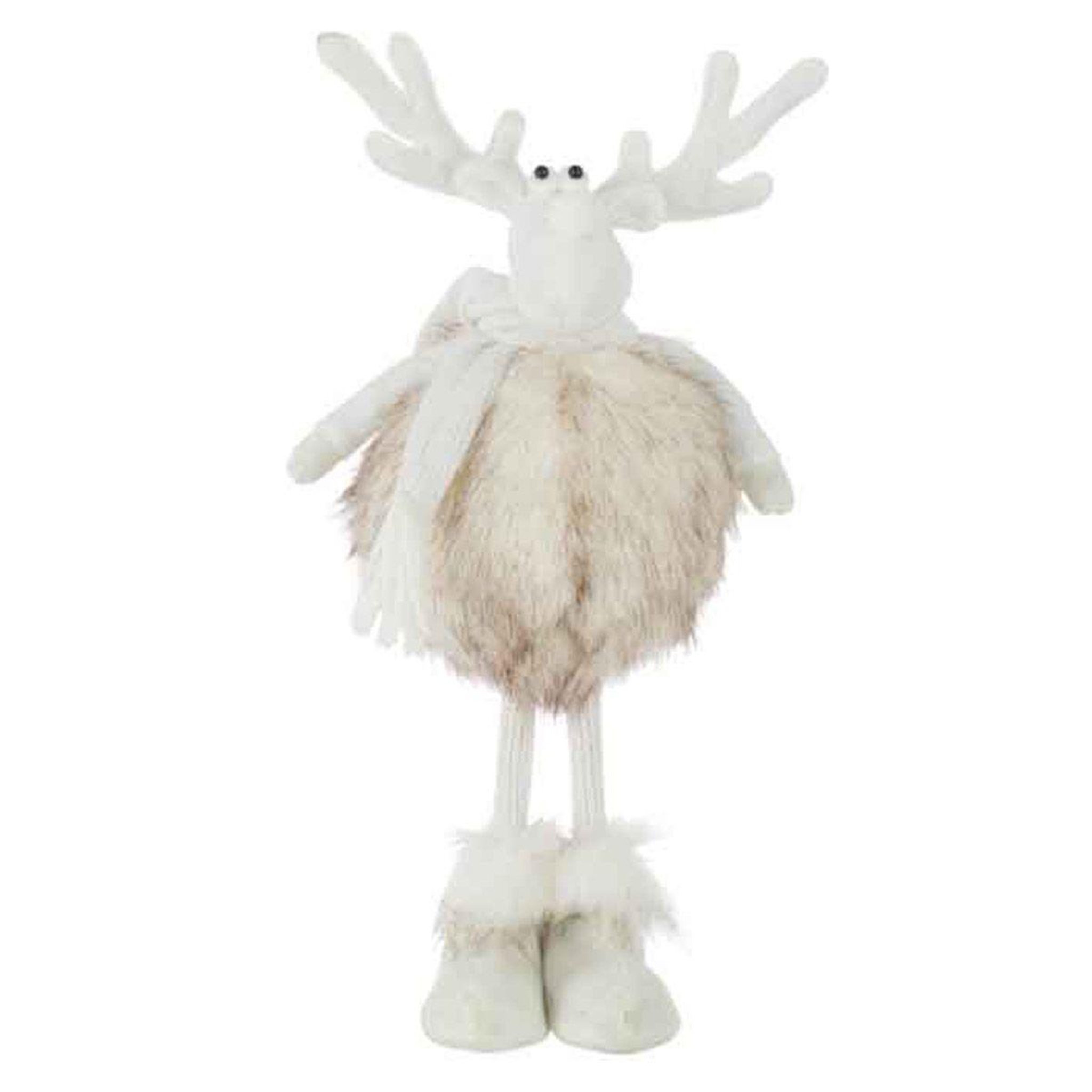 J-LINE Statuette déco  renne debout  32cm beige