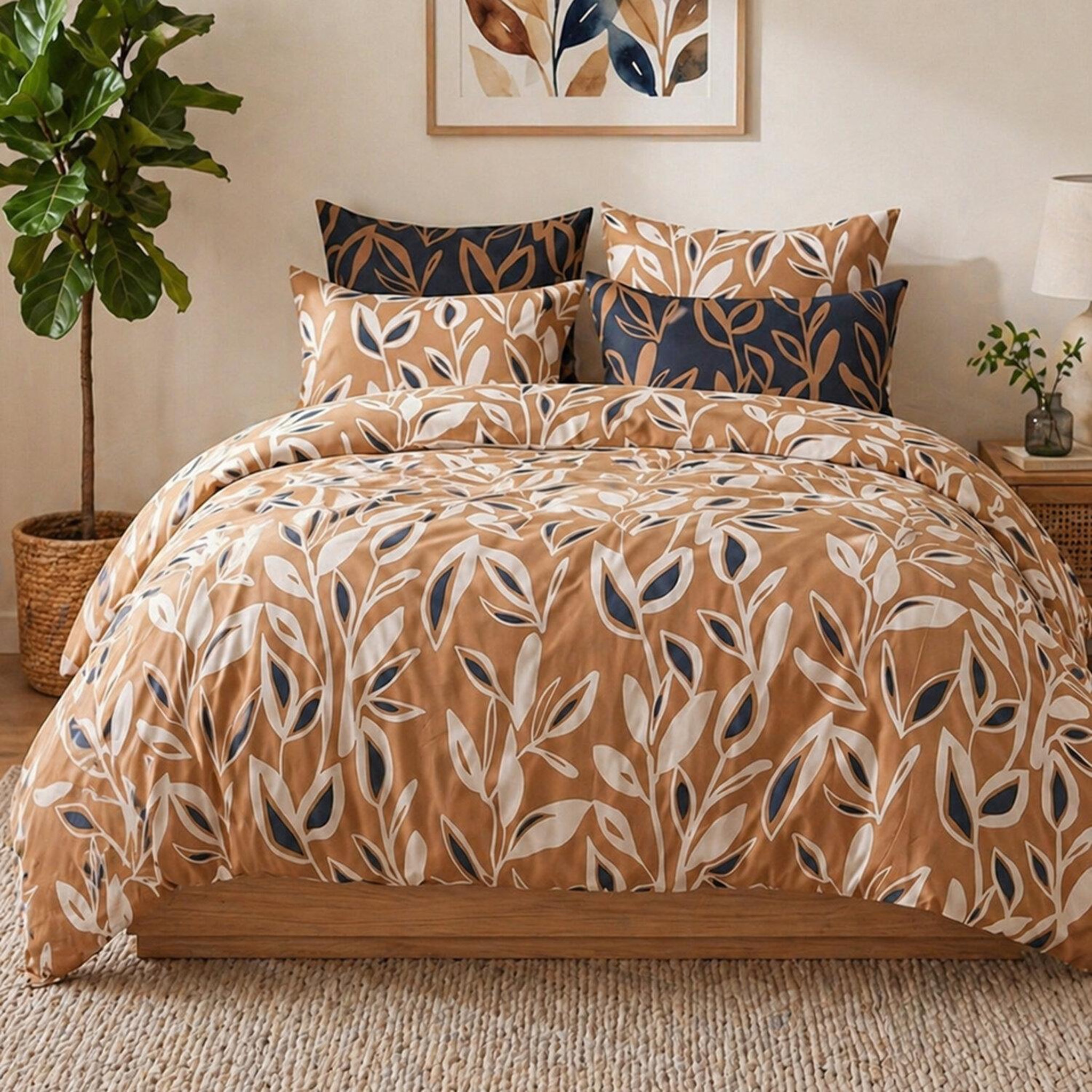 Voir la diapositive 1 : ATELIER DU COTON Parure housse de couette en coton 57 fils linda