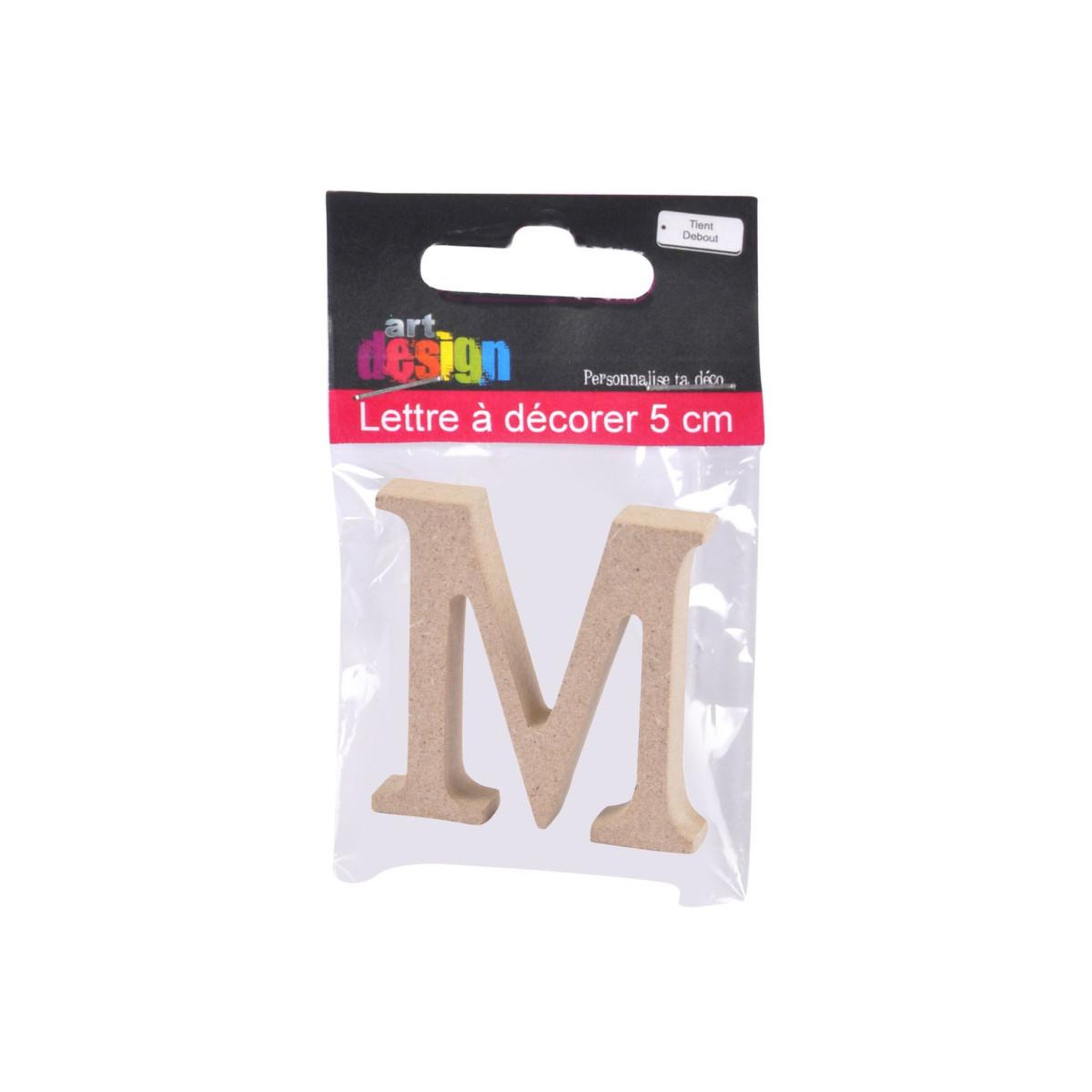 Voir la diapositive 2 : HOMEA Lettre à Décorer  M  5cm Naturel