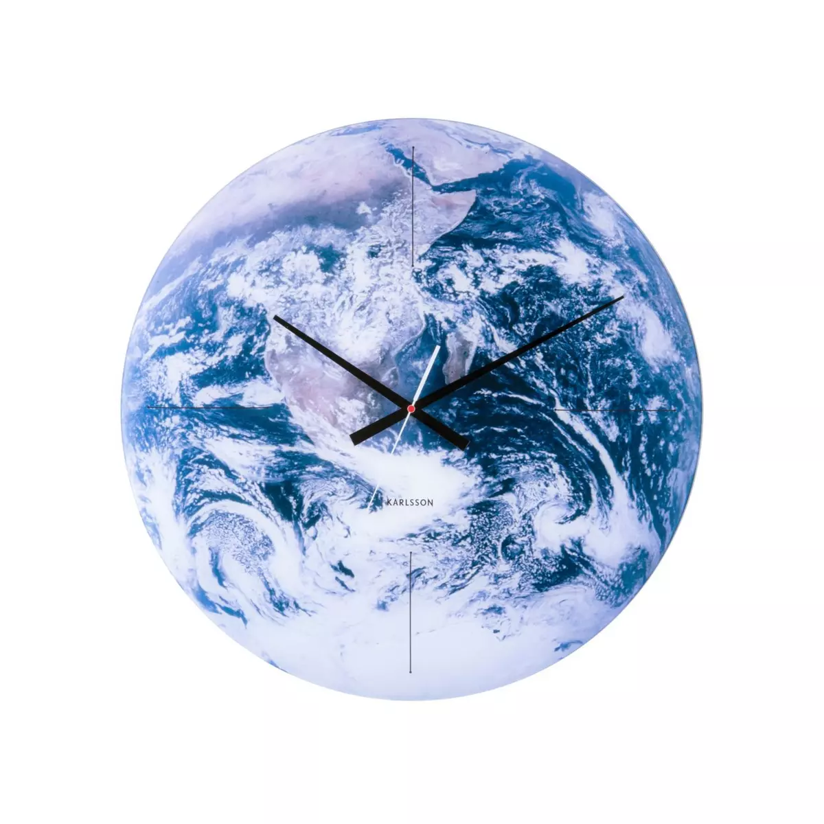 Karlsson Horloge murale en verre Earth - Bleu