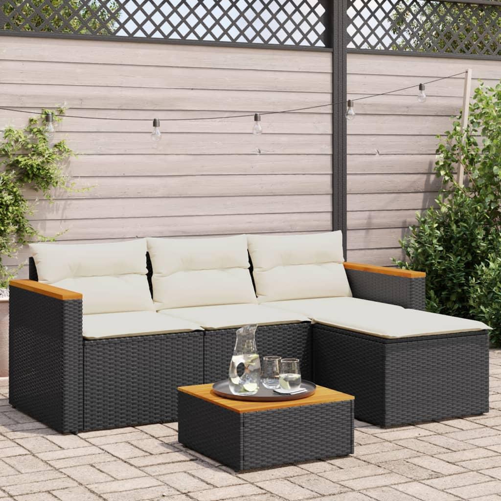 Voir la diapositive 3 : VIDAXL Salon de jardin 3 pcs avec coussins noir resine tressee