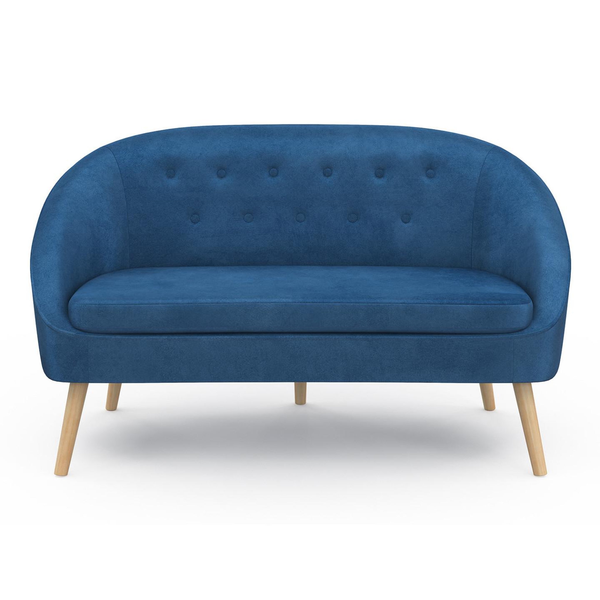 Voir la diapositive 3 : ID MARKET Canapé banquette sonia en velours bleu