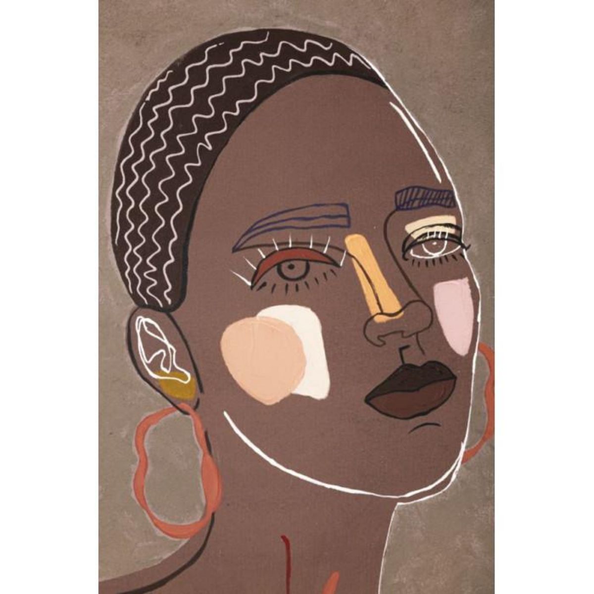 Paris Prix Toile Imprimée Déco  Tribal  80x100cm Marron