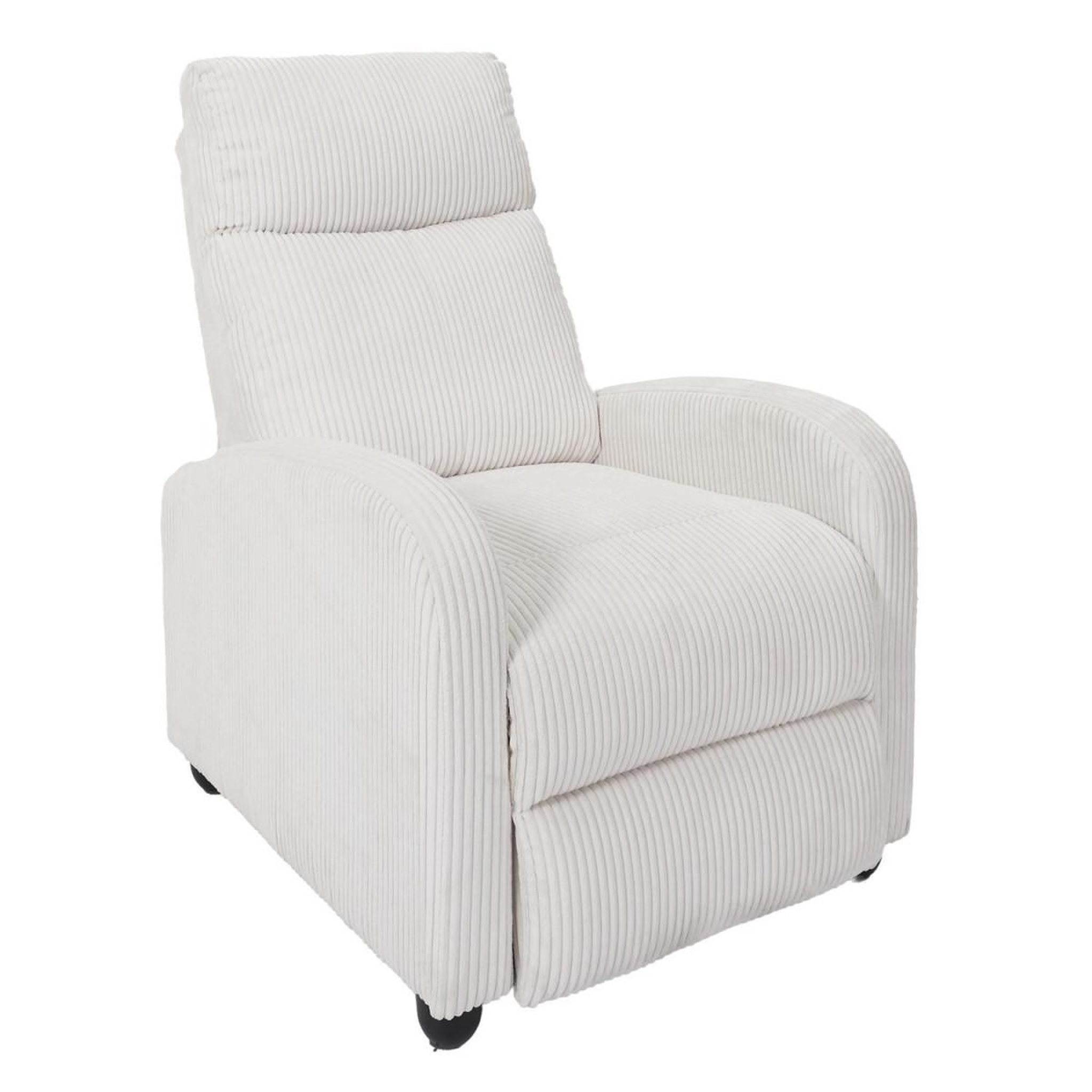 The Home Deco Factory Fauteuil de relaxation côtelé  scott  100cm beige
