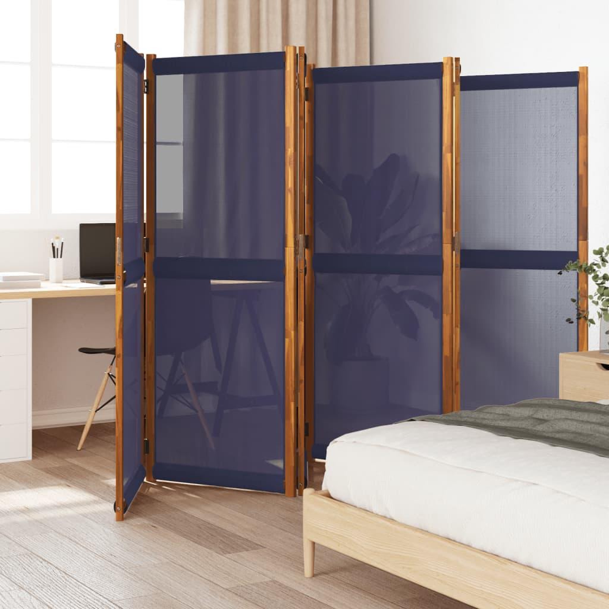 VIDAXL Cloison de separation 6 panneaux bleu fonce 420x180 cm