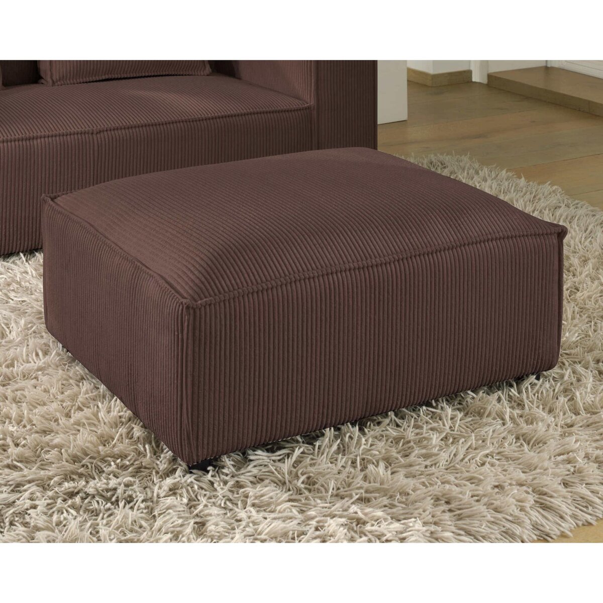 LISA DESIGN Stella - pouf en velours côtelé - style contemporain