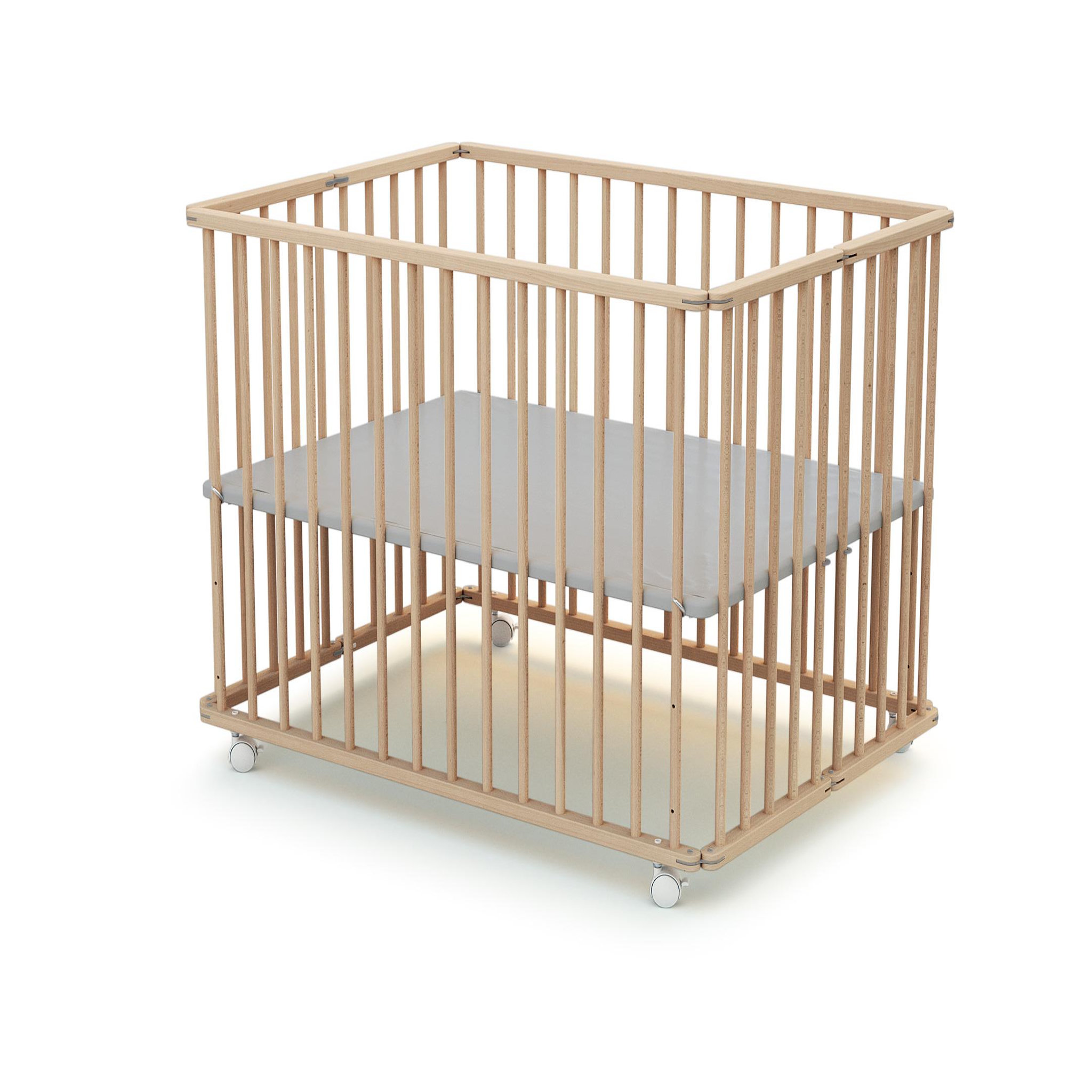 Voir la diapositive 4 : WEBABY Parc bébé pliant en bois 70 x 100 cm