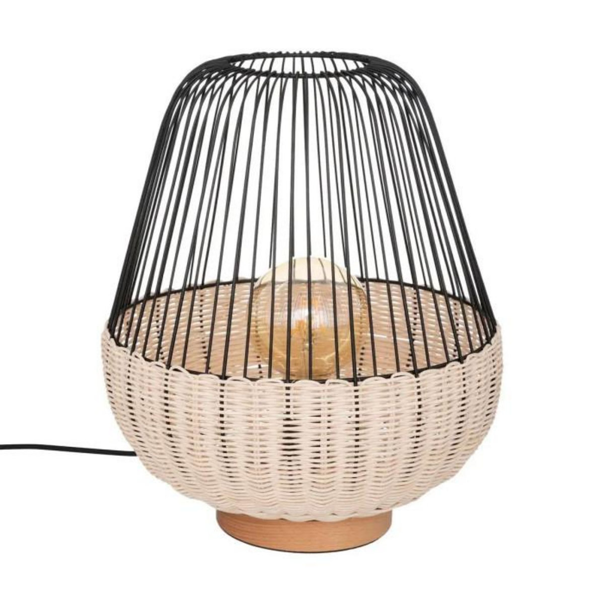 ATMOSPHERA Lampe à Poser Design  Anea  35cm Noir & Naturel