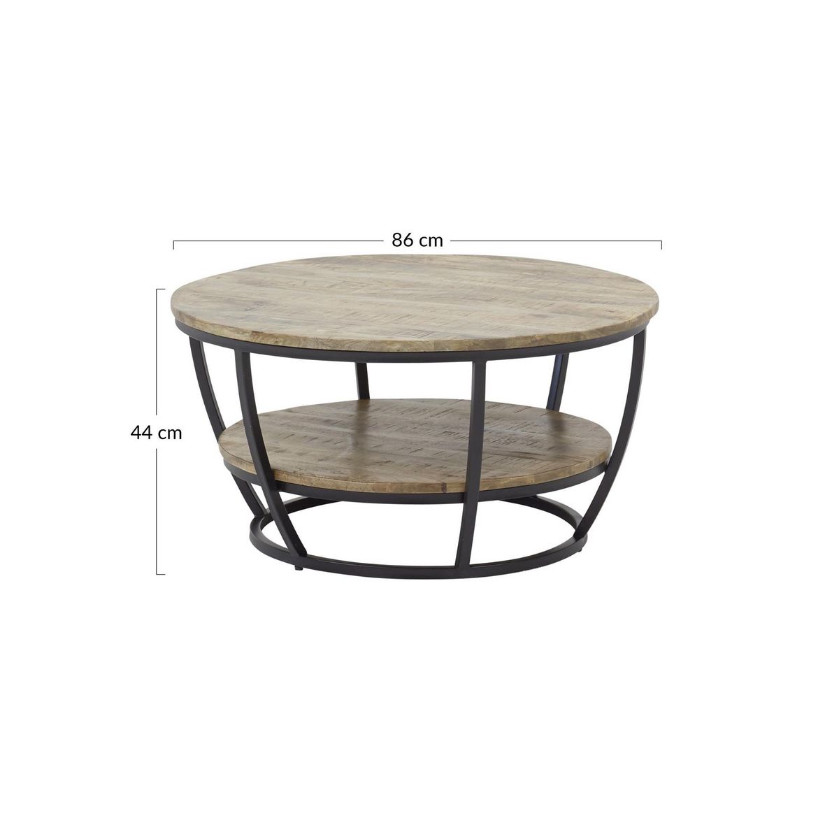 LISA DESIGN Corazon - table basse - bois et noir - 86 cm