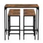 Voir la diapositive 3 : ID MARKET Table haute de bar DAYTON 100 cm et 4 tabourets bois foncé effet vieilli et noir design industriel