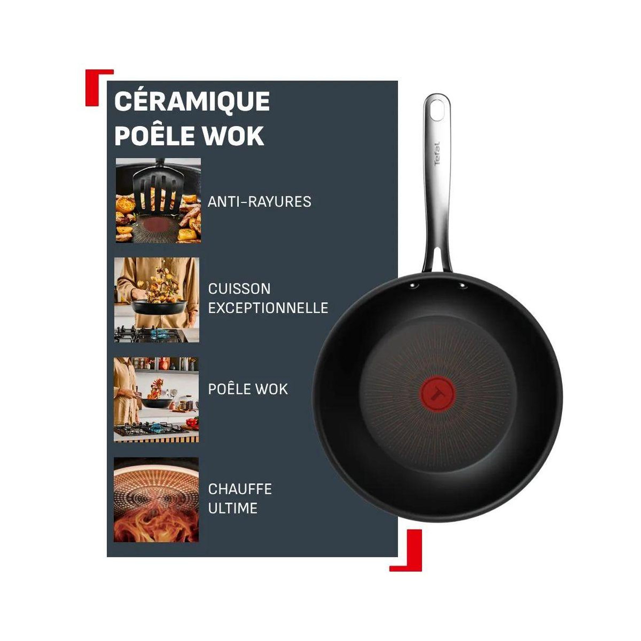Voir la diapositive 2 : TEFAL Wok 28cm Excellence +
