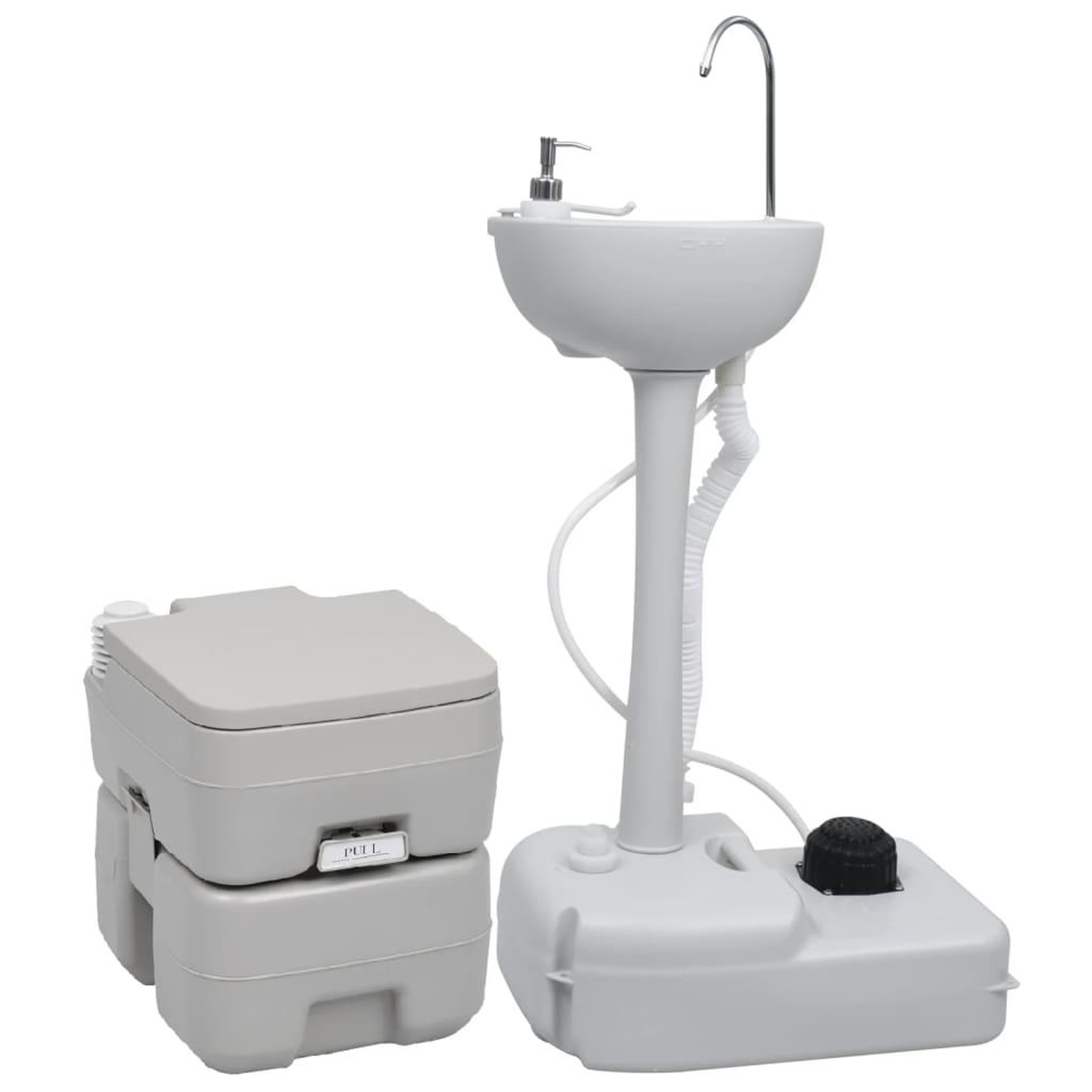 Voir la diapositive 1 : VIDAXL Ensemble de toilette et support de lavage des mains de camping