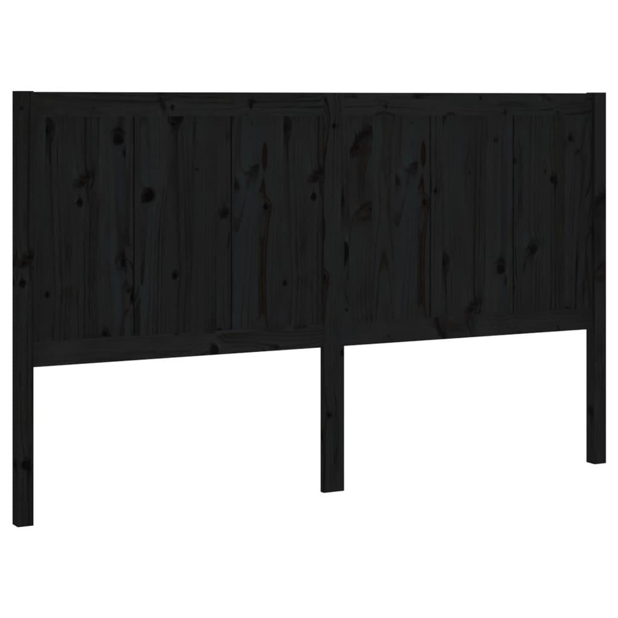 Voir la diapositive 2 : VIDAXL Tete de lit Noir 125,5x4x100 cm Bois massif de pin