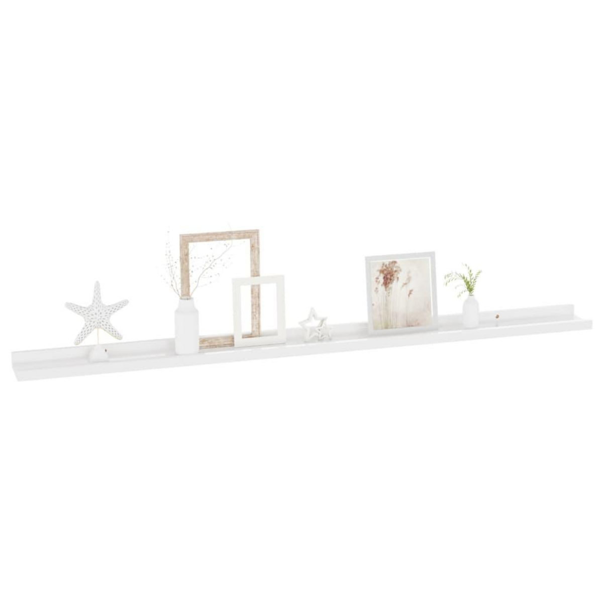 VIDAXL Etageres murales 4 pcs Blanc brillant 115x9x3 cm