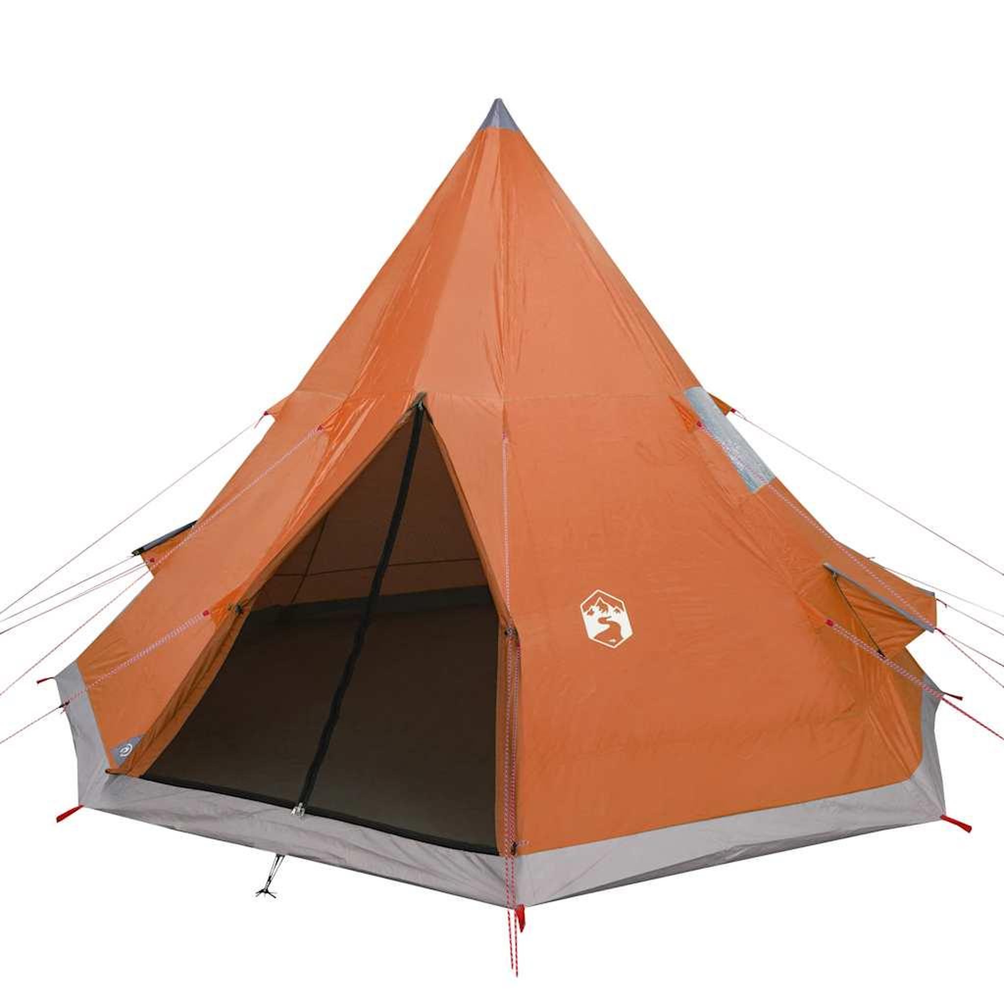 Voir la diapositive 4 : VIDAXL Tente de camping tipi 4 personnes orange impermeable