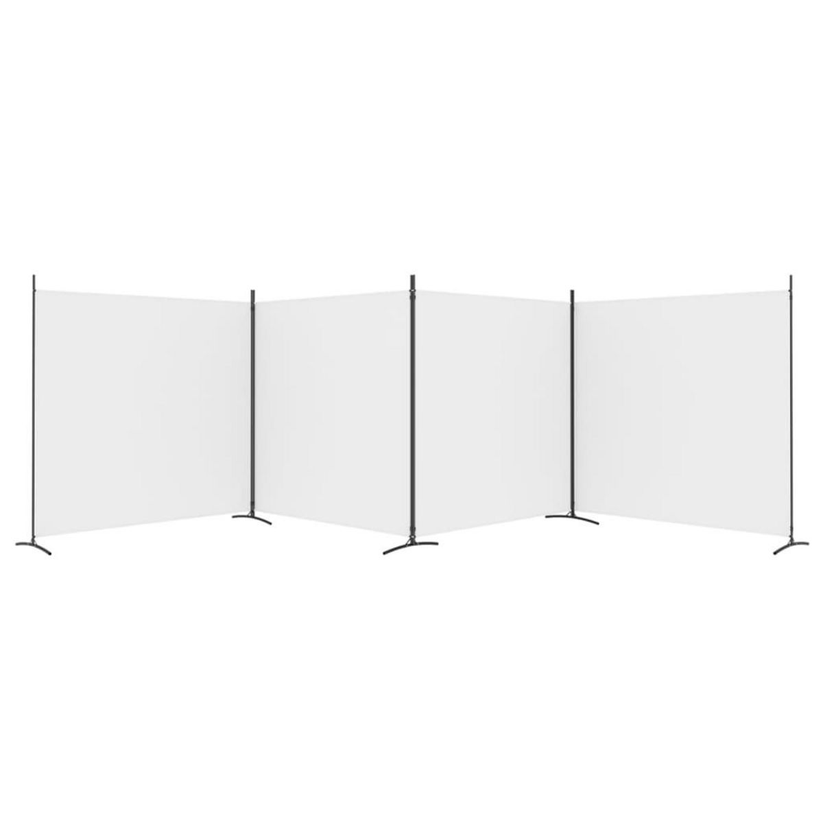 VIDAXL Cloison de separation 4 panneaux Blanc 698x180 cm Tissu