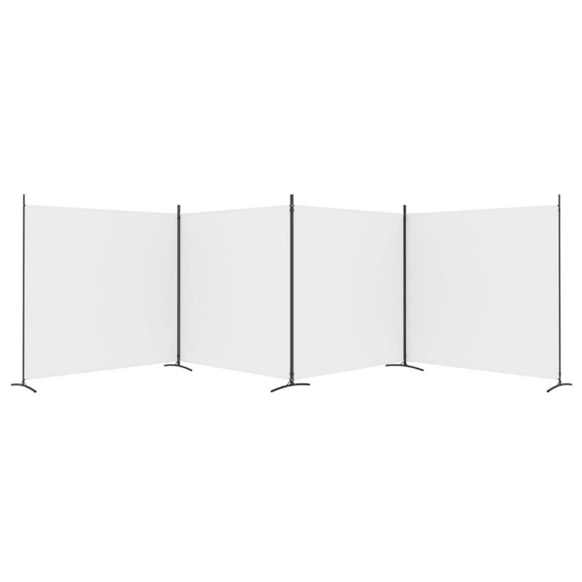 VIDAXL Cloison de separation 4 panneaux Blanc 698x180 cm Tissu
